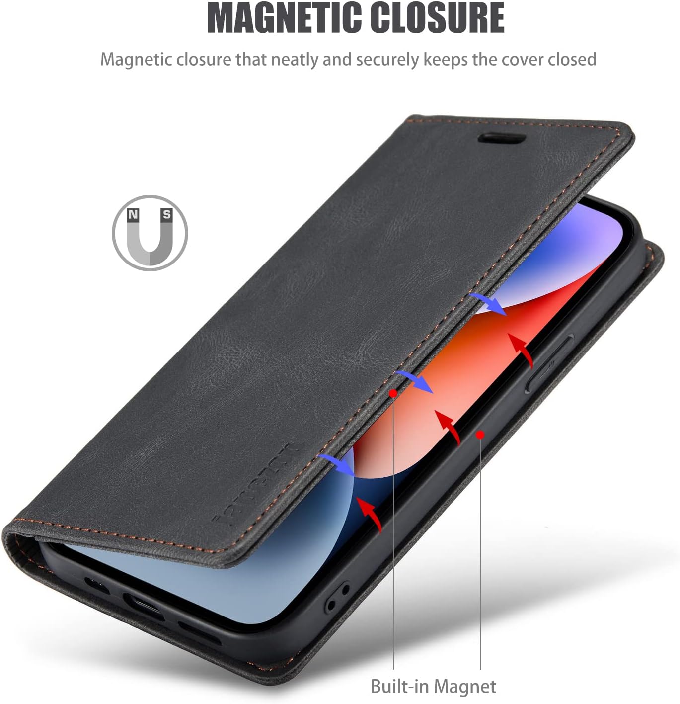 japezop iPhone 12 Mini Wallet Case with [RFID Blocking],Blue