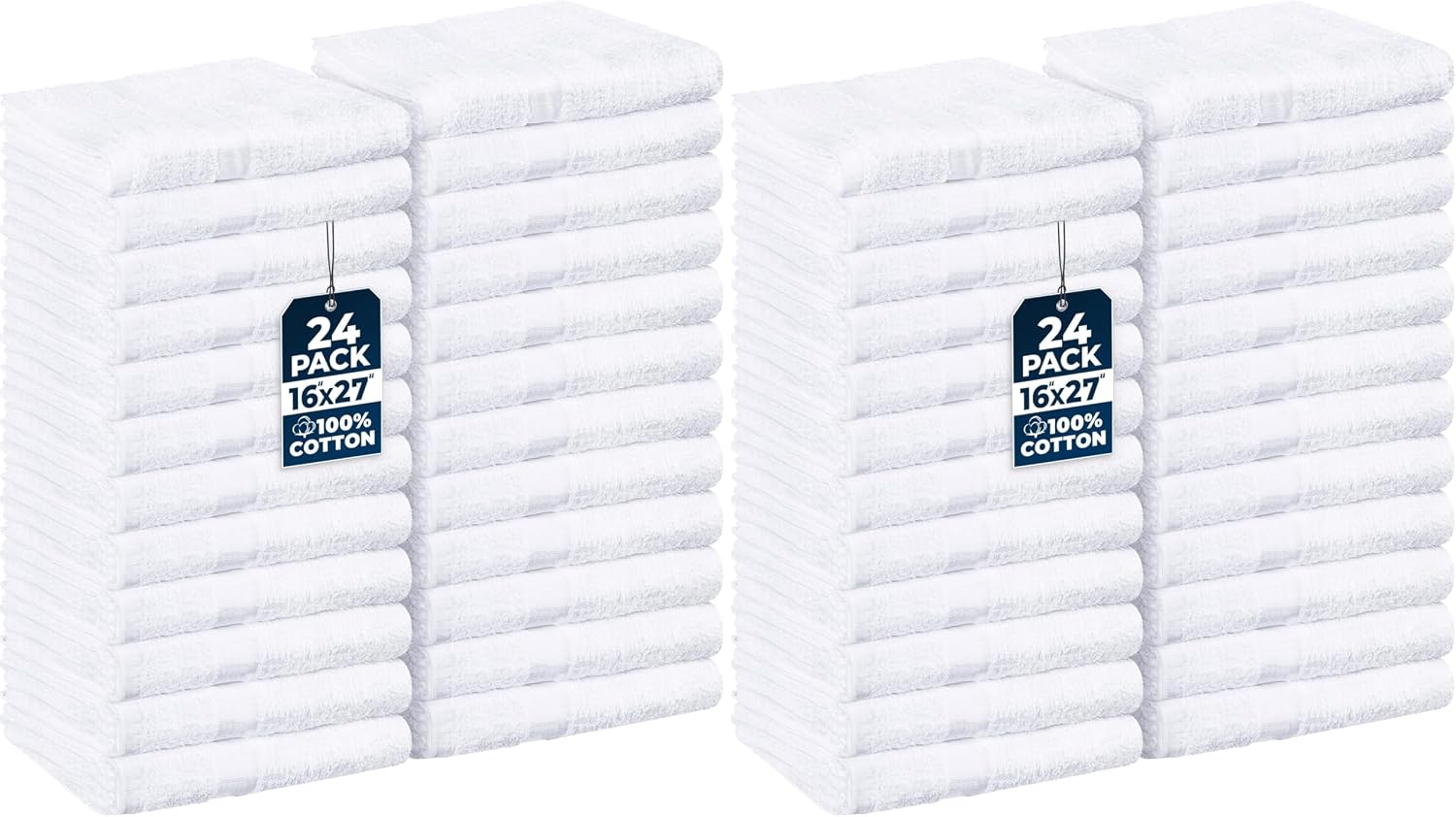 Utopia Towels Salon Towels, Pack of 24, 16x27 in, 100% Cotton, White | Highly Absorbent Lightweight Cotton Salon Towels for Hand, Gym & Beauty Care - Soft, Ideal for Spa & Home Hair Care