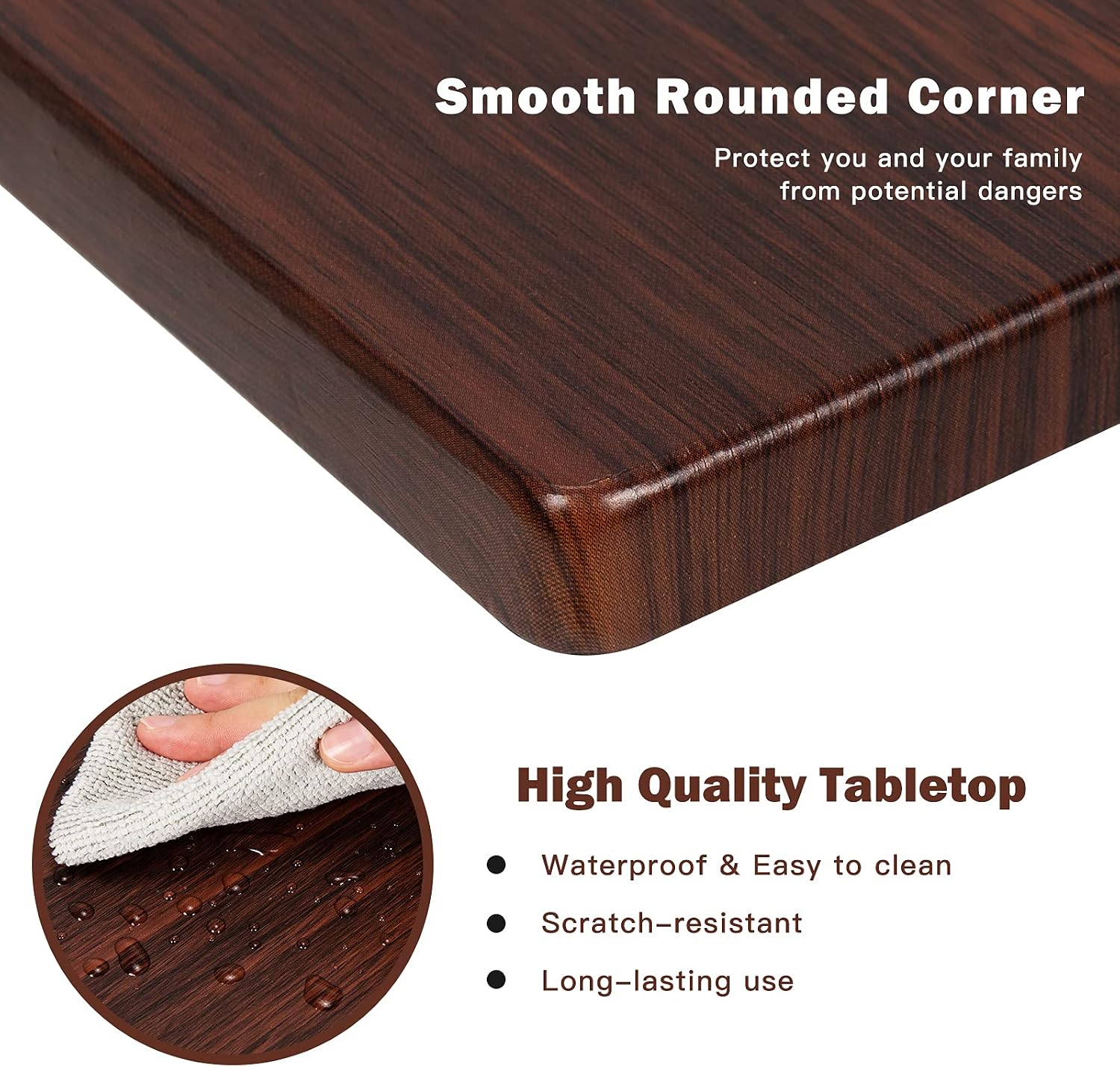 Tangkula C Shaped End Table, Couch Sofa Side TV Tray for Coffee Snack Laptop, Vintage Bedside Table for Living Room, Bedroom