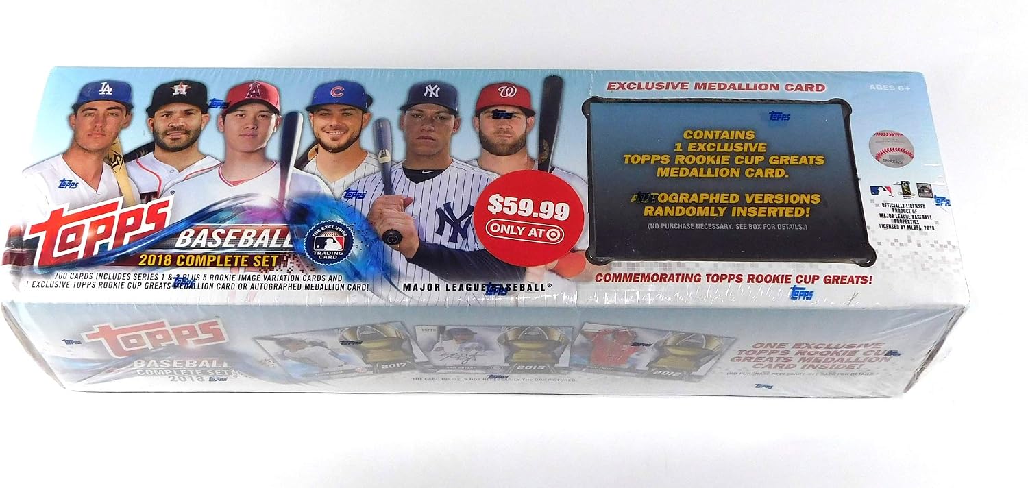 2018 Topps Baseball Complete Factory Sealed Set Target Rookie Medallion Retail Version (702 Cards + 5 Rookie Cards and 1 Rookie Medallion or Auto