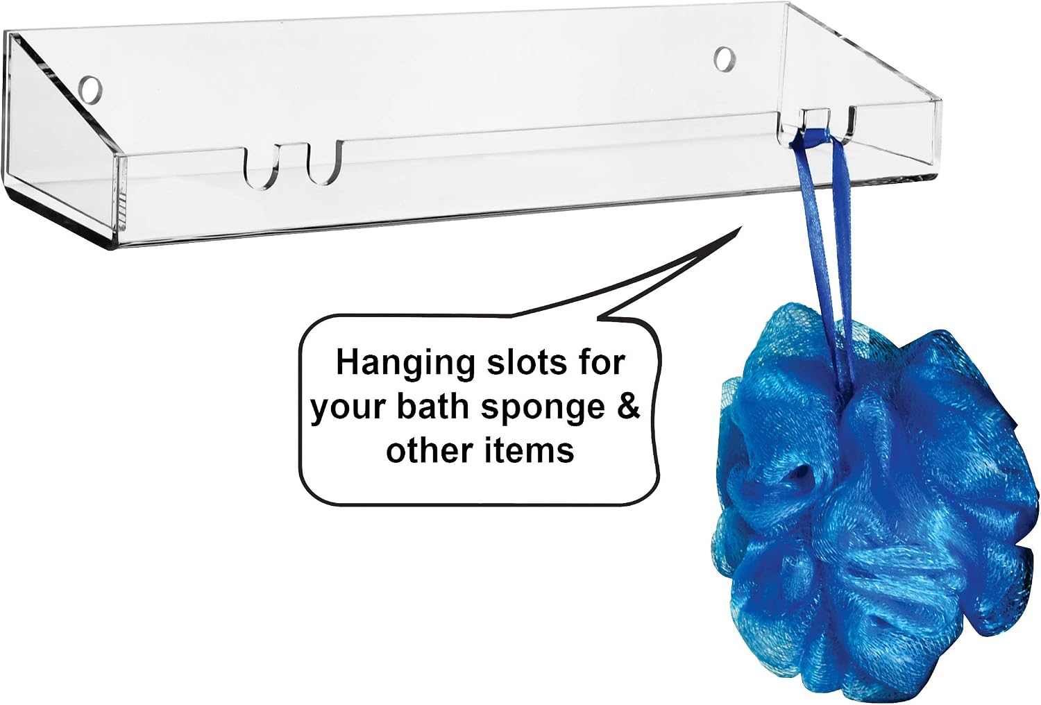 AMT 2 Pack Acrylic Floating Shelves, 15" L x 4" W, Clear Bathroom Wall, Bookshelves, Invisible Display for Office, Bedroom