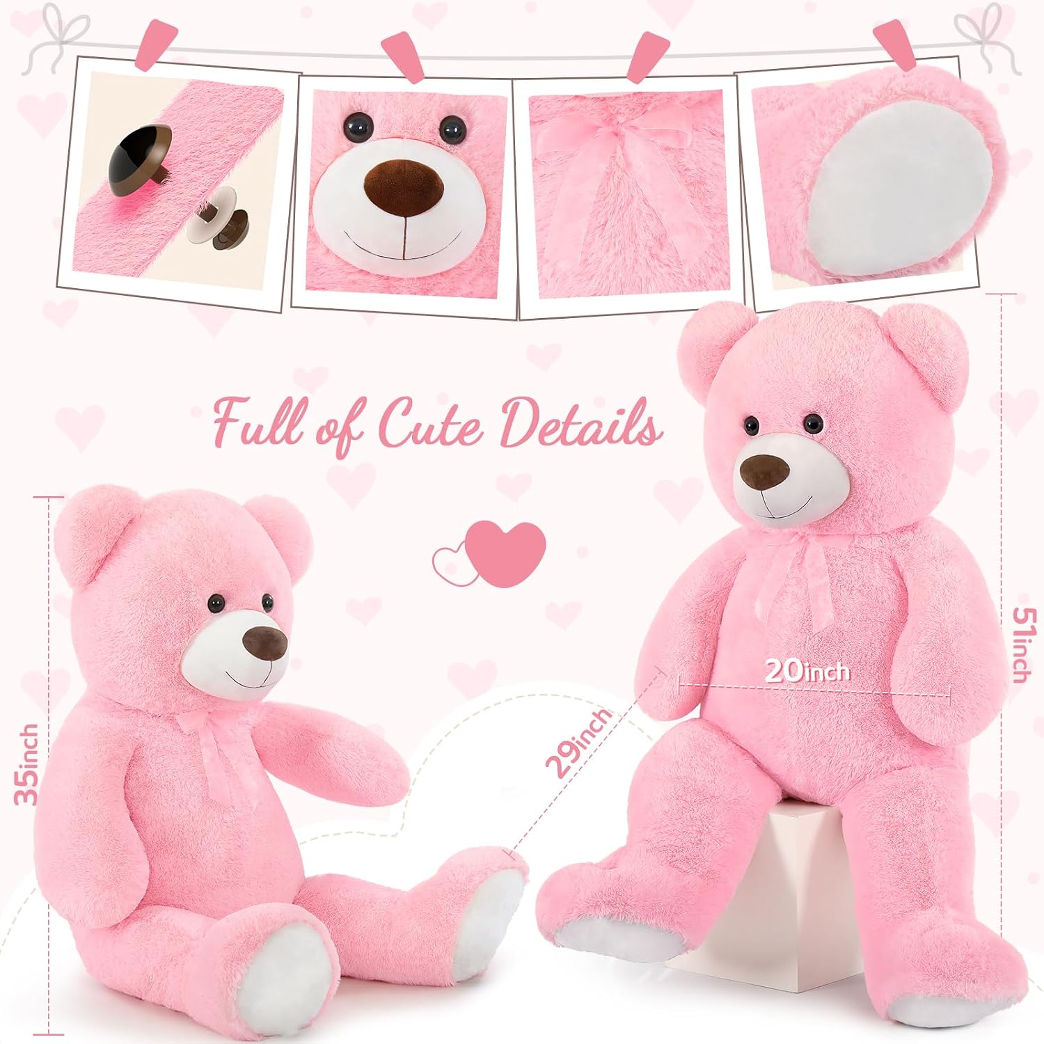 Toys Studio 47 Inch Big Teddy Bear Giant Stuffed Animal for Girls