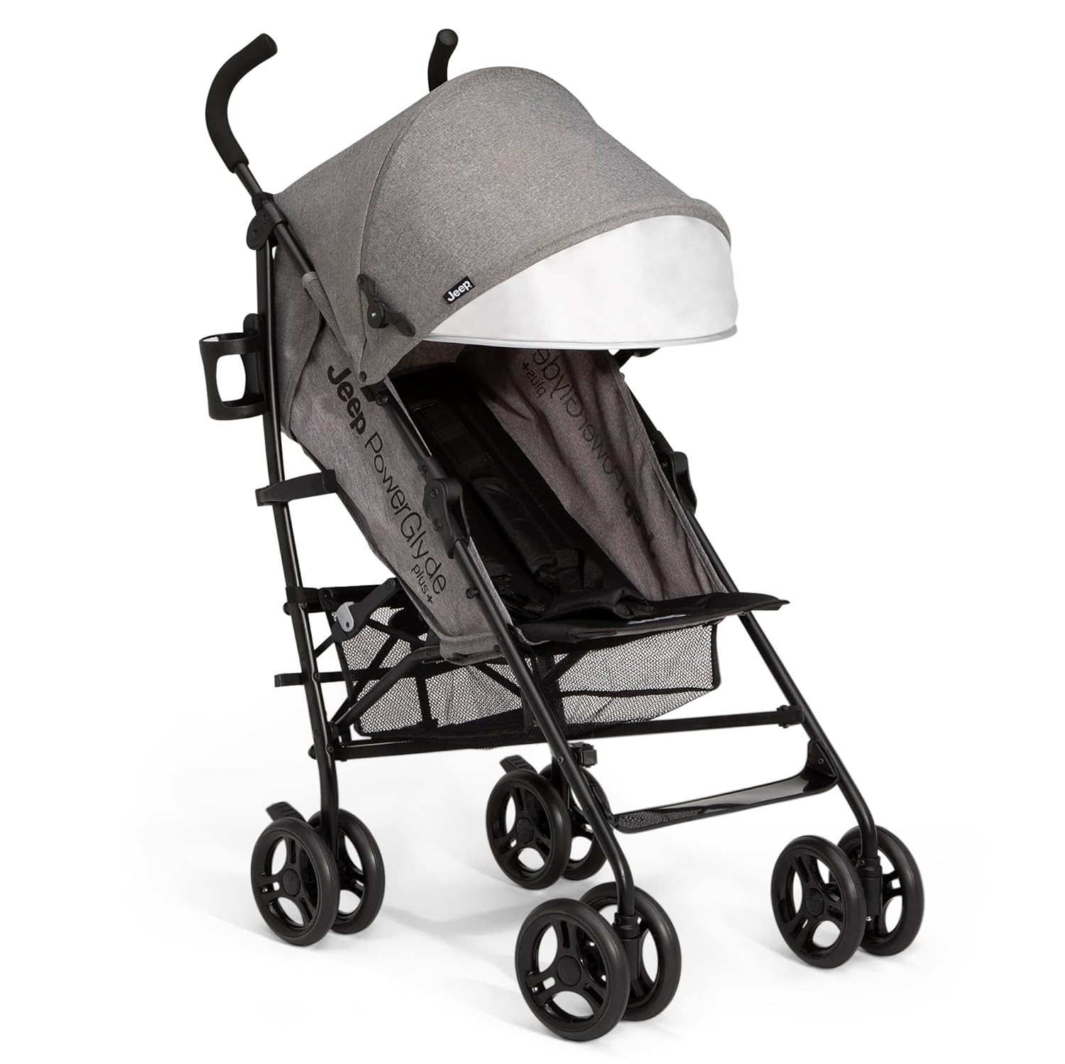 Jeep PowerGlyde Plus Stroller by Delta Children Lightweight Travel Stroller with Smoothest Ride, Aluminum Frame, 4-Position Recline
