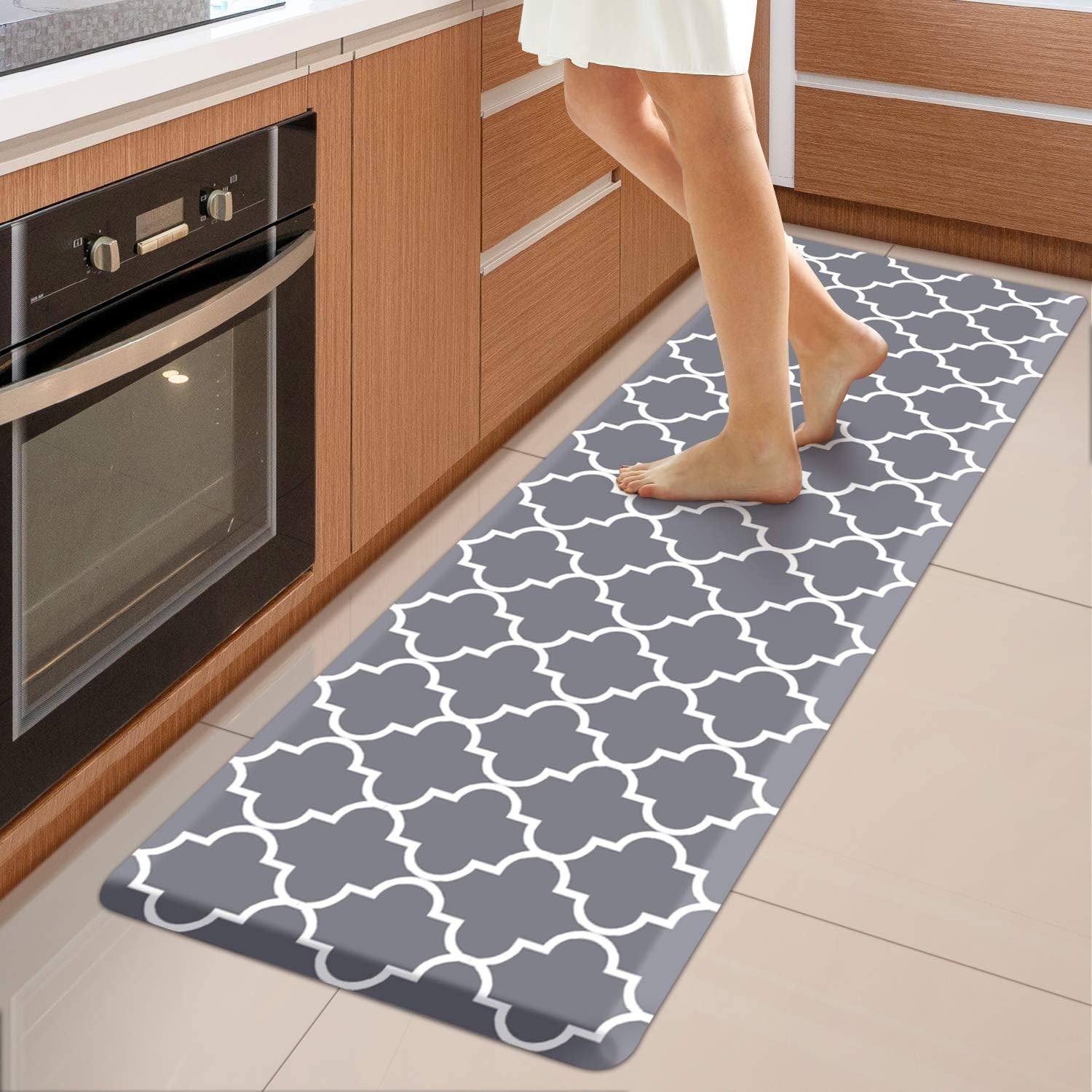 WISELIFE Kitchen Mats and Rugs Cushioned Anti-Fatigue, 17.3"x 60", Grey
