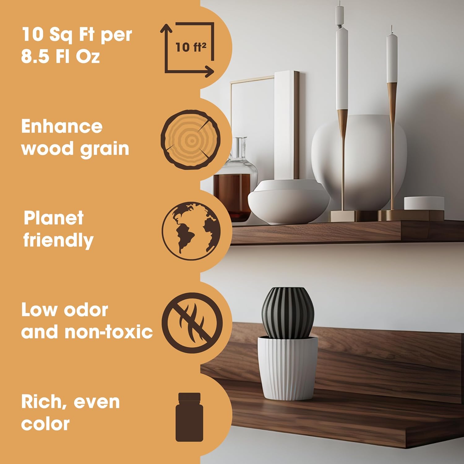 Furniture Clinic Wood Stain | Dark Oak | Water Based | Fast Drying, Low Odor