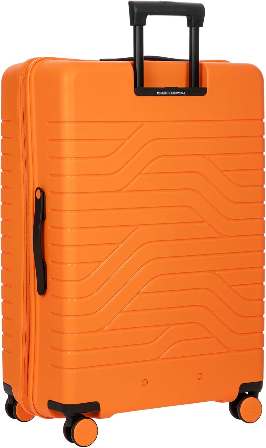 Bric's B|Y Ulisse Checked Luggage with Spinner Wheels – Expandable Lightweighted Hard Shell Suitcase, TSA Combination Lock - Removeable Wash Bag Included - 30 Inch, Mango