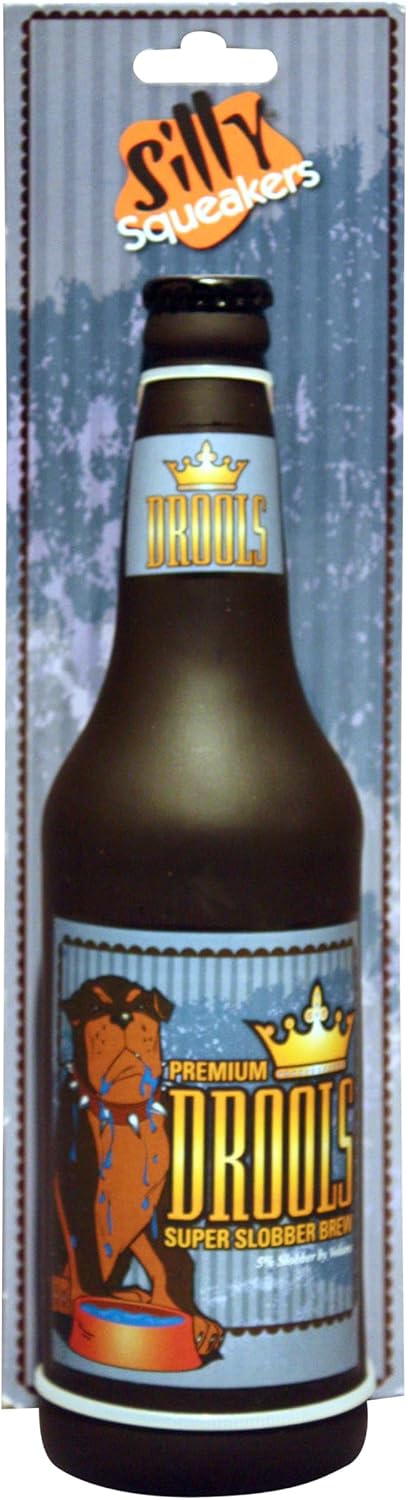 SILLY SQUEAKERS Tuffy Beer Bottle Dog Toy: Squeaky Dog Toy, Washable and Floats, Vinyl