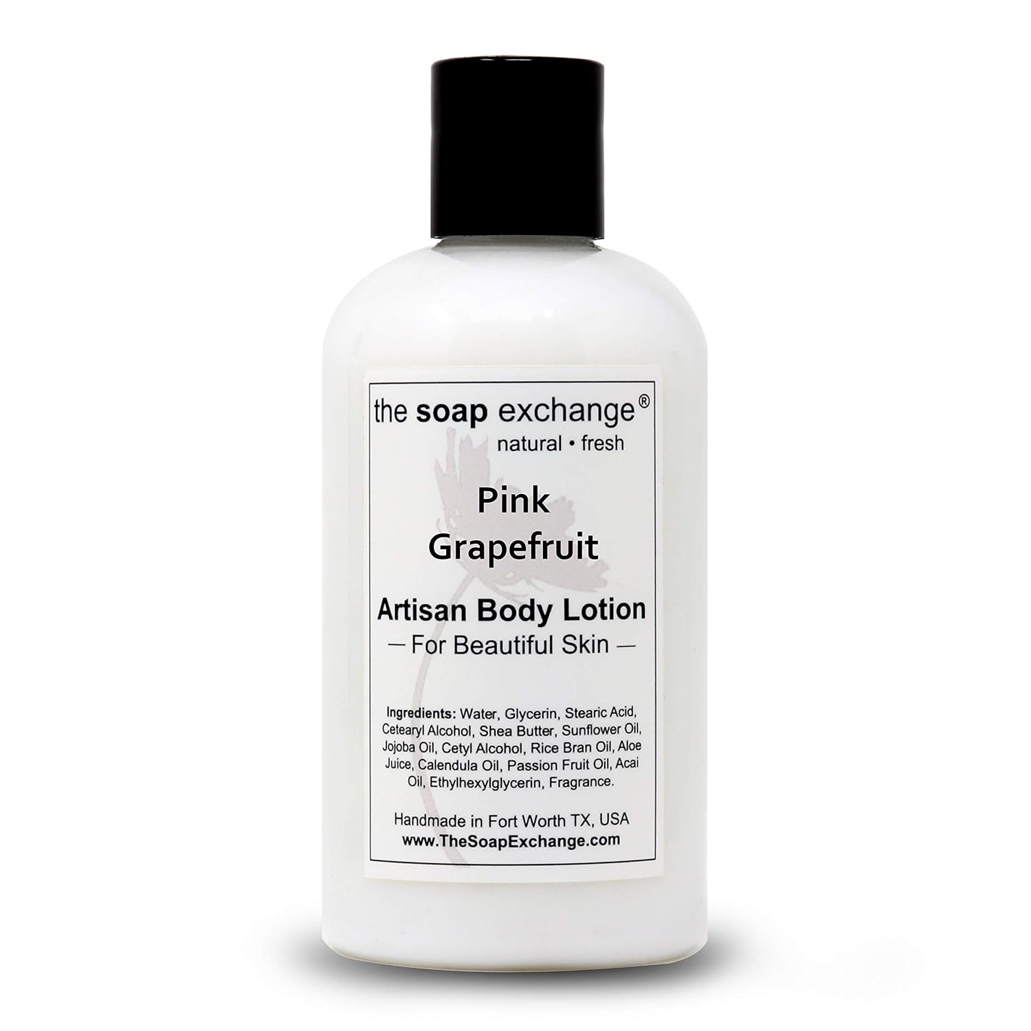 The Soap Exchange Body Lotion - Strawberries & Champagne Scent - Hand Crafted 8 fl oz / 240 ml Natural Artisan Skin Care for Hand, Face, & Body, Moisturize, Hydrate, & Protect. Made in the USA.