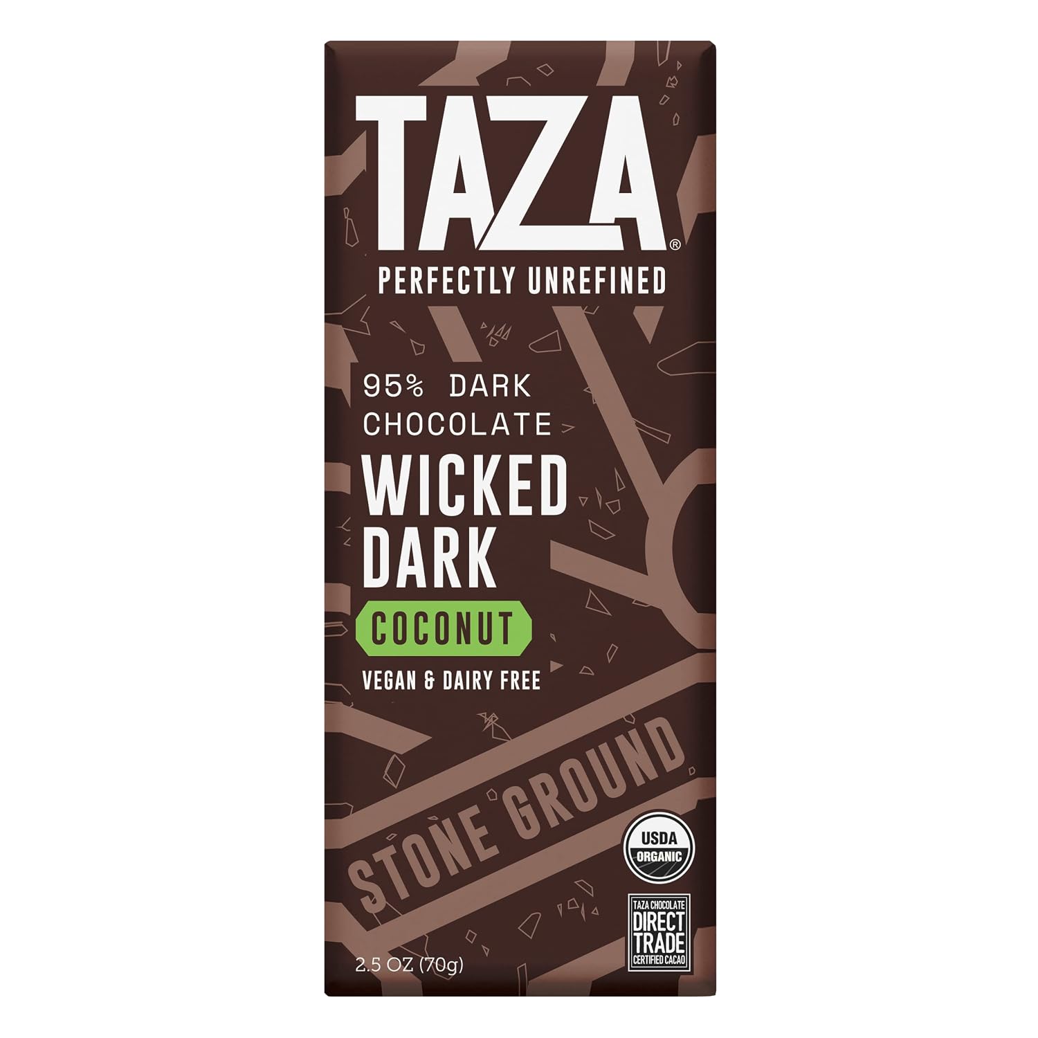 Taza Chocolate, 95% Wicked Dark Amaze Bar, 2.5 oz bars, case of 10