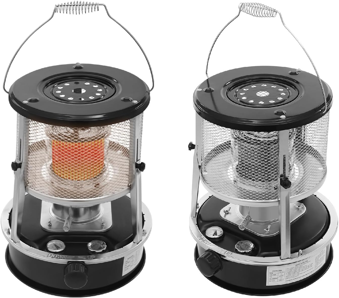 2 in 1 Portable Kerosene Heater, 9000 BTU Kerosene Stove Non-Electric Indoor Outdoor Heater Emergency Oil Heaters for Camping Cooking Emergency Preparedness (Black, 1pc)