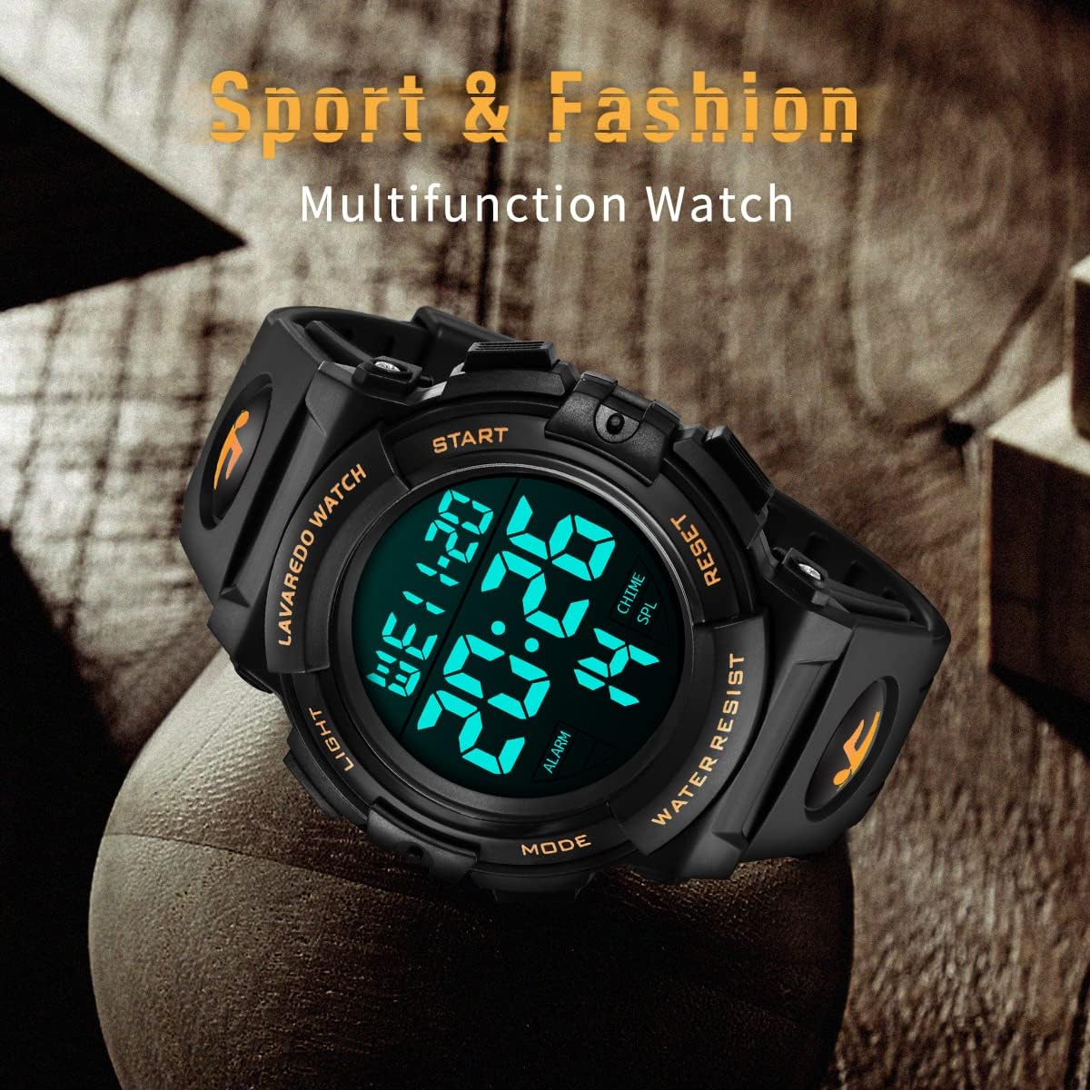 L LAVAREDO Mens Digital Watch Sports Military Watches Waterproof Outdoor Chronograph Wrist Watches for Men with LED Back Ligh/Alarm/Date