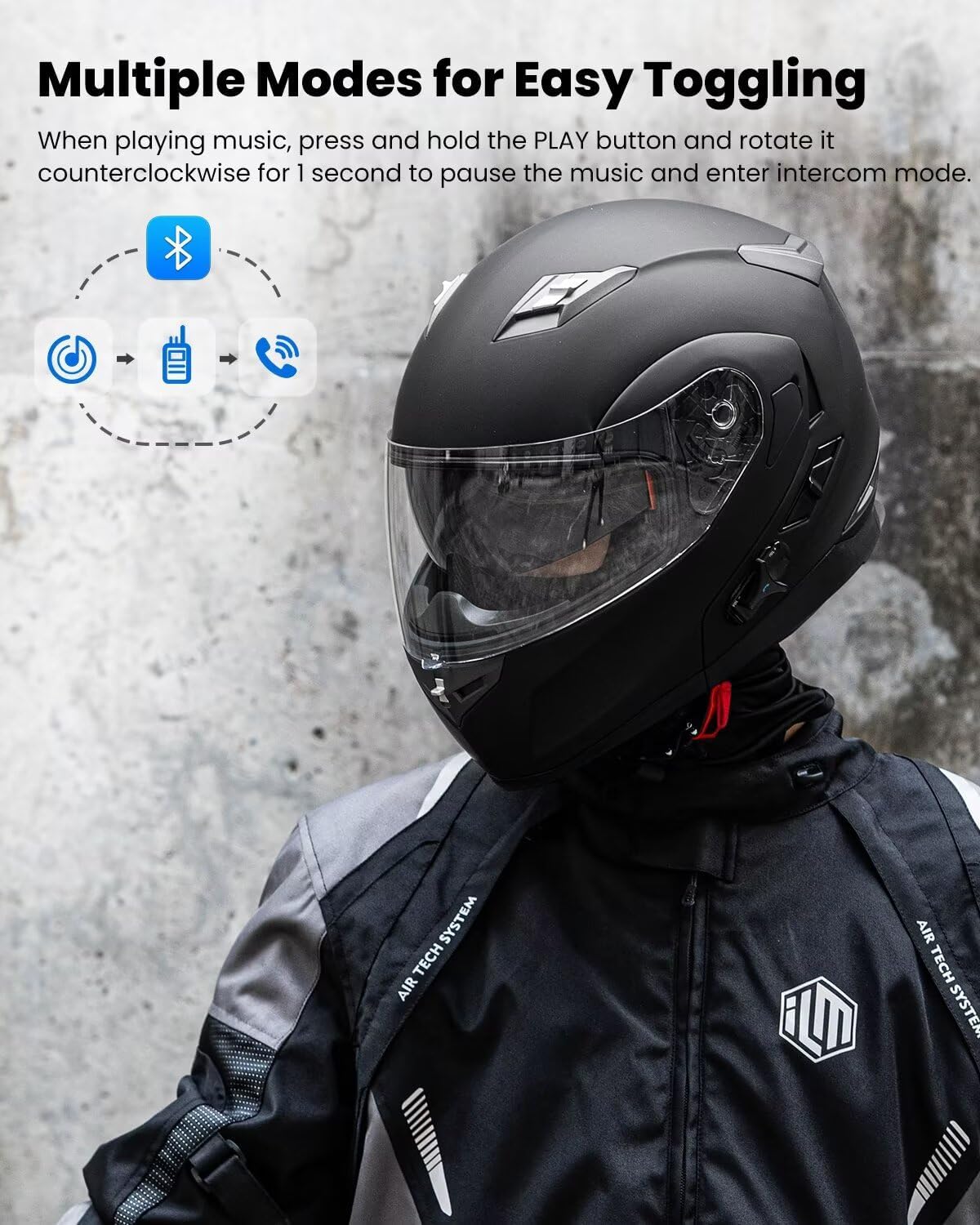ILM Bluetooth Integrated Modular Motorcycle Helmet 953/953Pro/953Max
