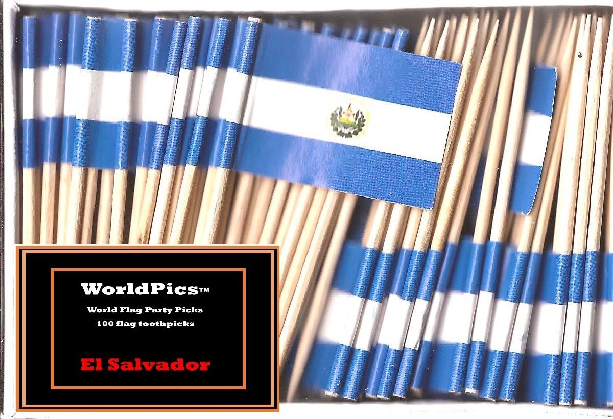 One Box of 100 Nicaragua Toothpick Flags, 100 Small Mini International Flag Cupcake Toothpicks or Cocktail Picks