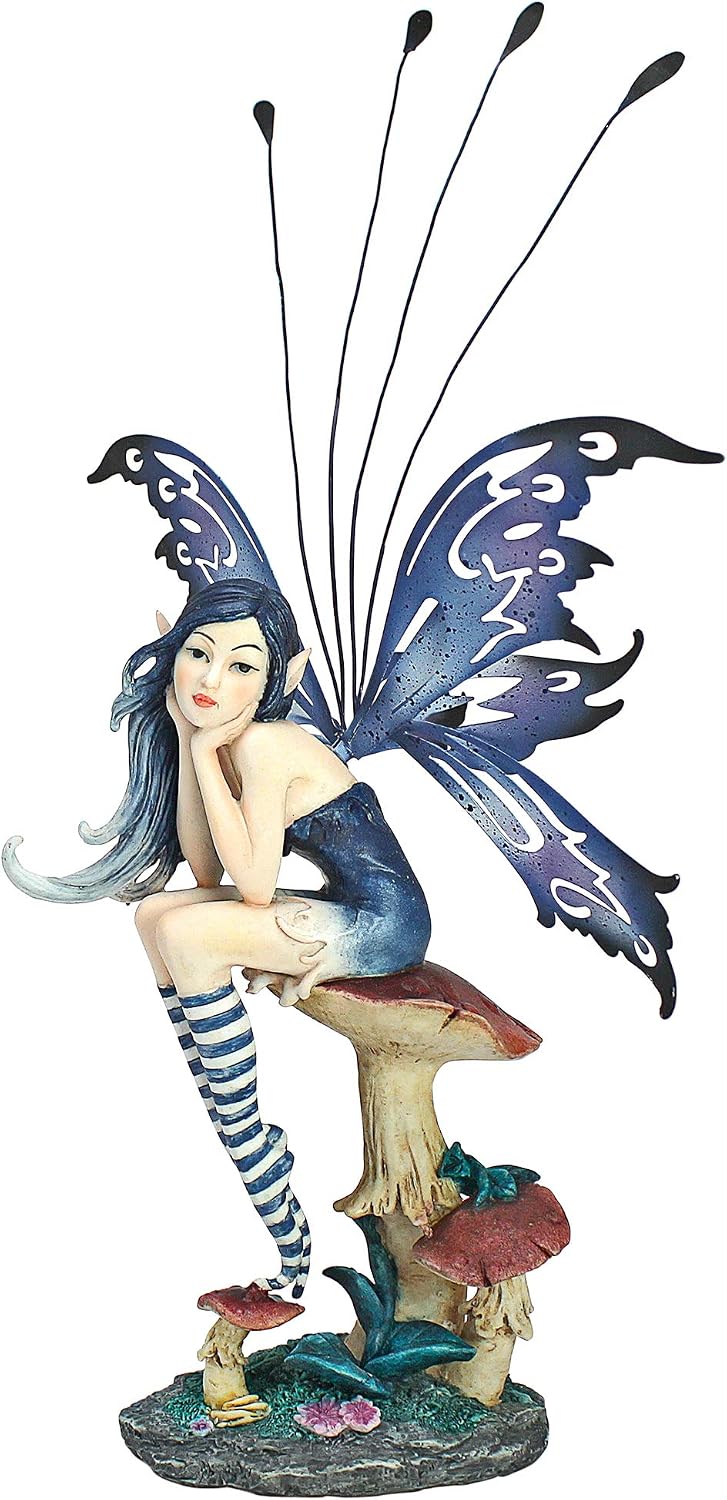 Design Toscano QS232725 Sapphire, The Pepperwand Fairy Statue,full color