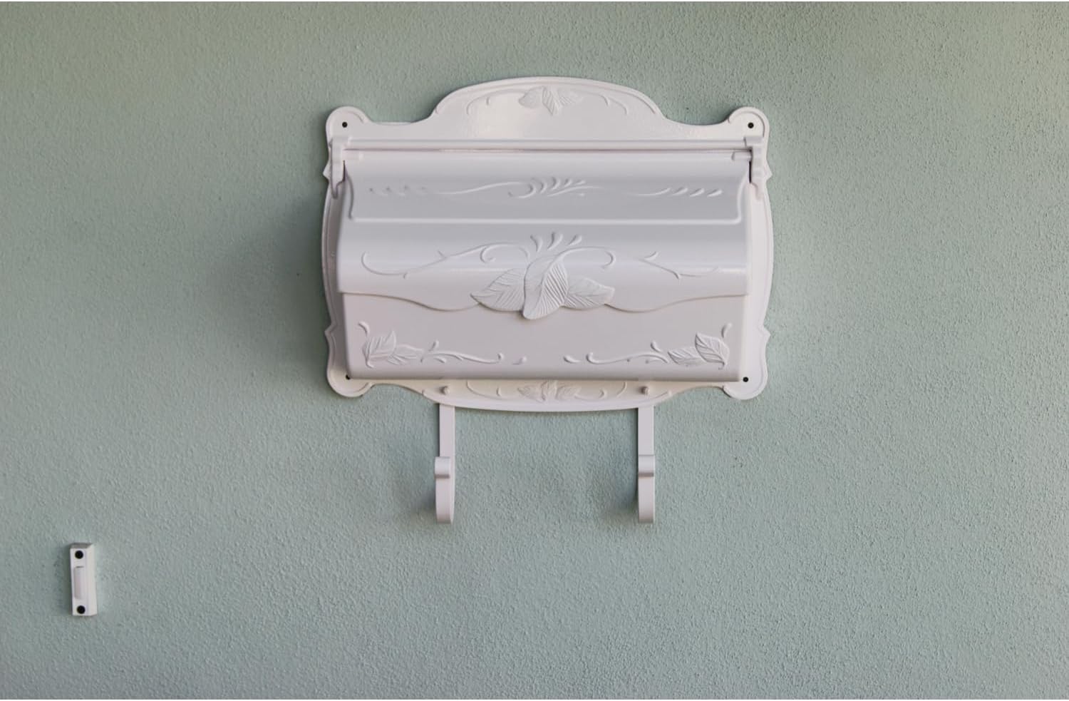 Special Lite Floral Horizontal Wall Mount Mailbox - Black Aluminum Mailbox for Wall Mount - SHF-1001-BLK