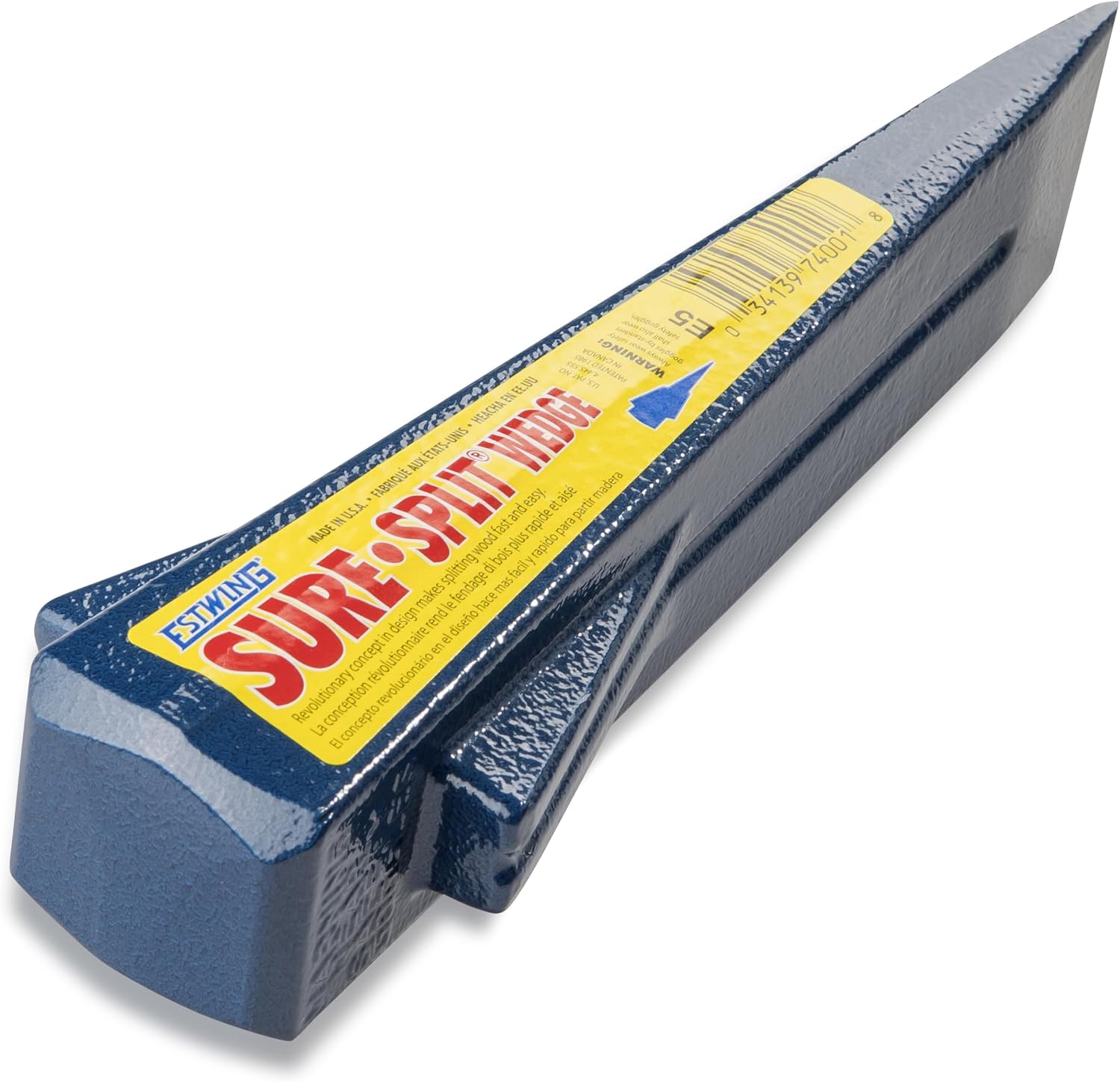 ESTWING Sure Split Wedge - 5-Pound USA Made Wood Splitting Tool with Forged Steel Construction & 1-7/8" Cutting Edge - Finish May Vary - E-5 | Made in USA, Wood Splitting Made Easy, Fin Splitting Design, Hand Sharpened, Perfect For The Outdoorsman