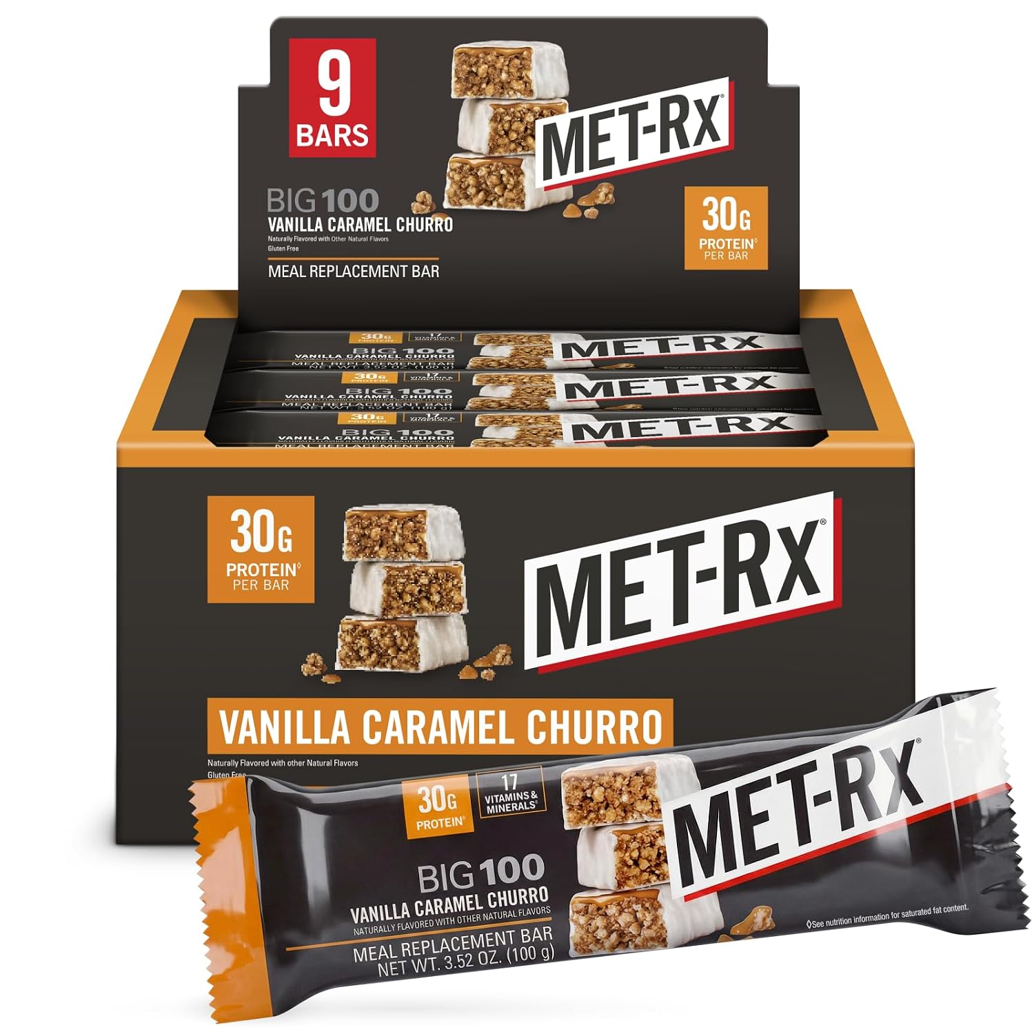 MET-Rx Protein Plus Bar, Great as Healthy Meal Replacement, Snack, and Help Support Energy, Gluten Free, Peanut Butter Cup, With Vitamin A, Vitamin C, and Zinc to Support Immune Health, 85 g,9 Count | Great as Healthy Meal Replacement, Snack, and Help Su…