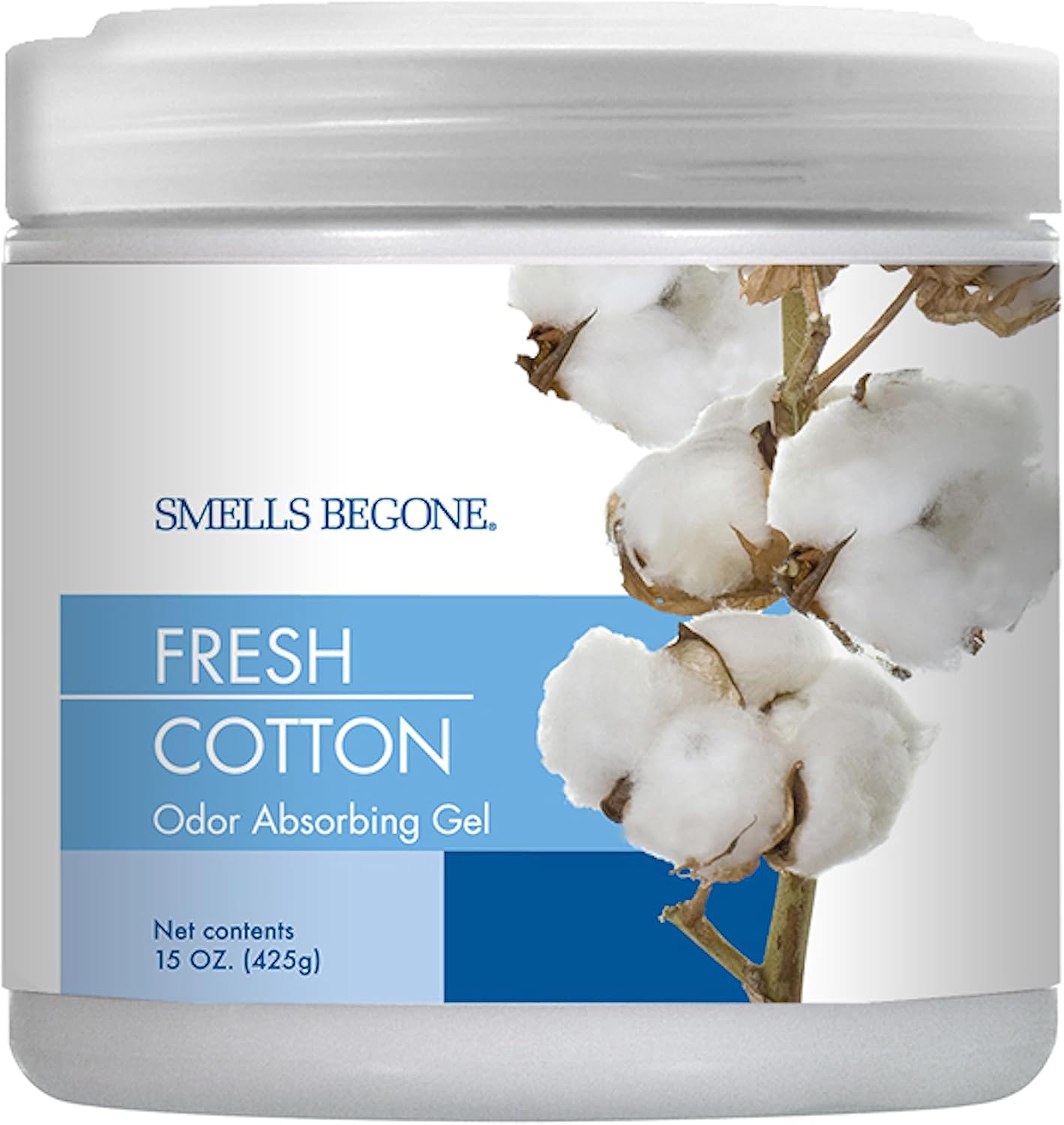 SMELLS BEGONE 15oz Gel Odor Eliminator - Absorb & Remove Tough Odors in Pet Areas, Bathrooms, Basements, Garage, Cars, RVs & Boats - Eliminate Odors Quickly (1-Pack, Lavender Vanilla)