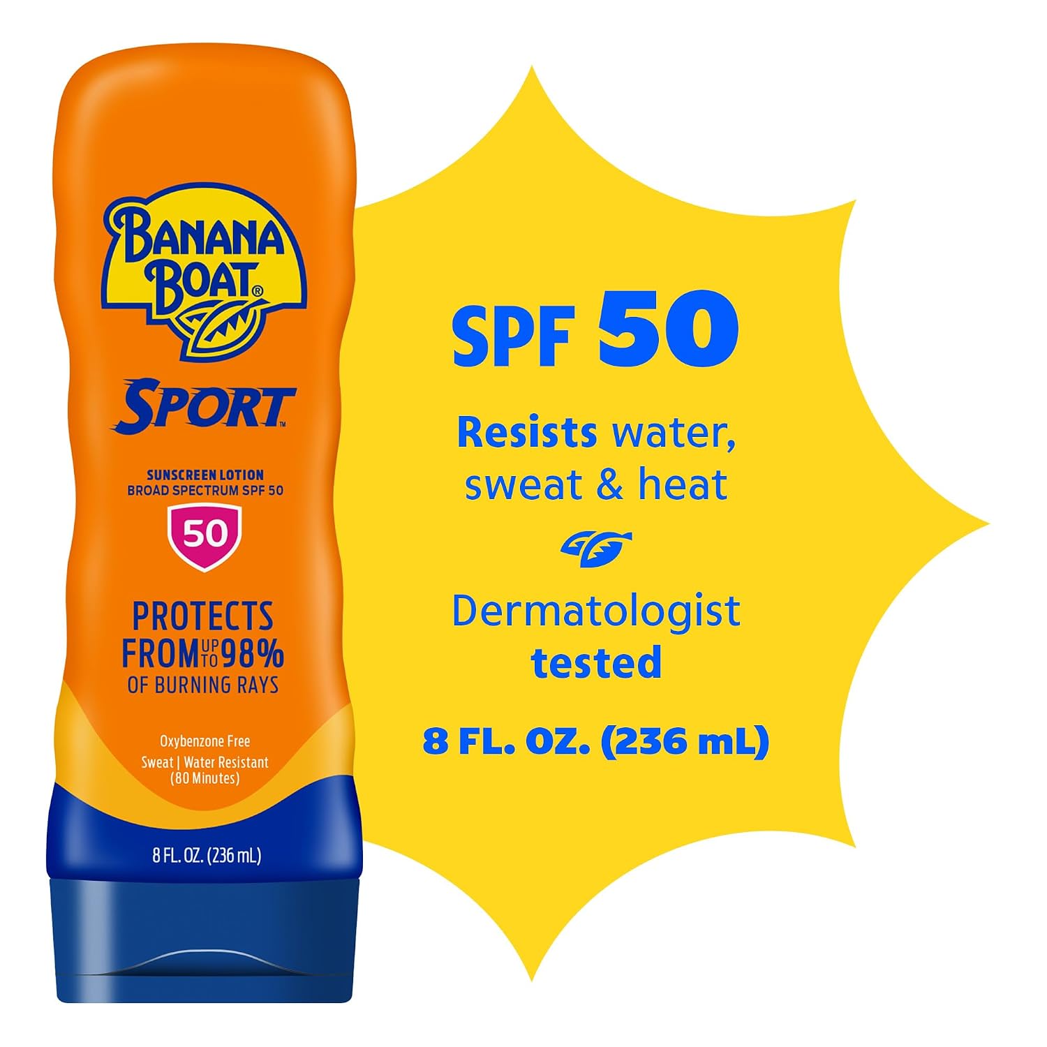 Banana Boat Sport SPF 50 Sunscreen Lotion, 8 Fl Oz