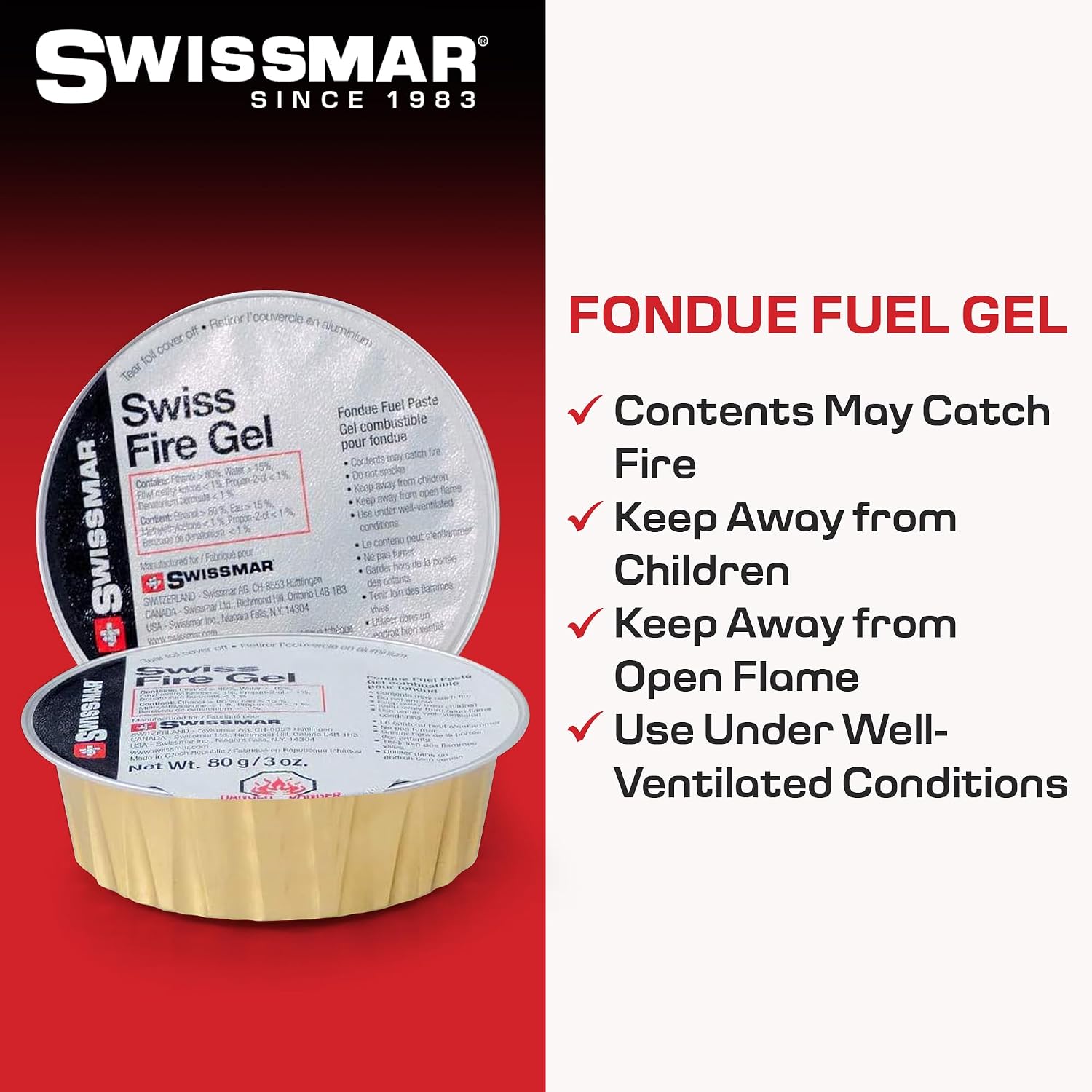 Swissmar Fire Gel Refill - Ideal for Fondue Fuel Burners & Portable Stove, Fluid Fuel Refill for Indoor & Outdoor Use, Lighter Fluid, Burns Longer - 16.9 Ounce
