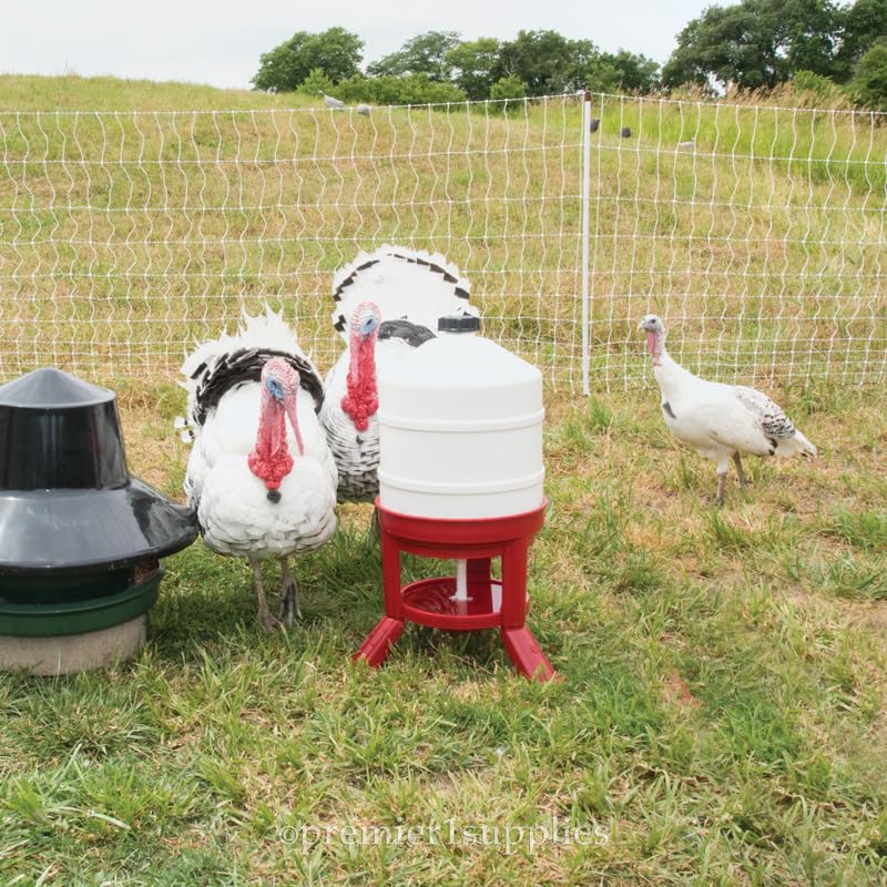 Premier 1 PoultryNet® Plus, Starter Kit for Chickens – 48"H x 100'L | White/black. Includes solar energizer, support posts & tester. Double spike