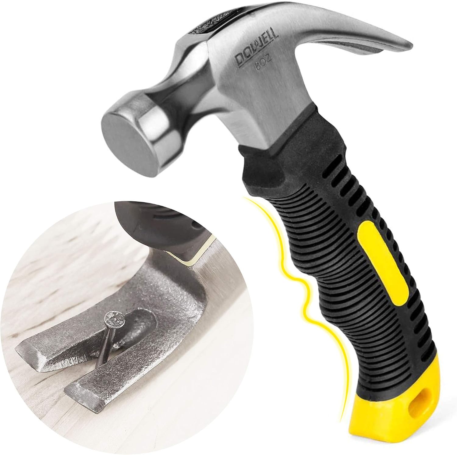 DOWELL Tool Kit, Hand Tool Set with Hammer, 9 Piece | mini tool kit, heat-treated chrome-plated steel, TPR ergonomic handles, blow-molded case, ultra-compact for storage