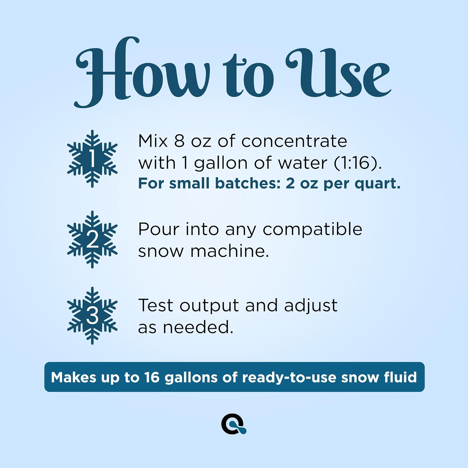 AquaDoc Snow Machine Fluid - Ultra Dry Snowmaker Liquid, 128 oz | Concentrated Formula Creates Fluffy Realistic Flakes Indoors And Outdoors