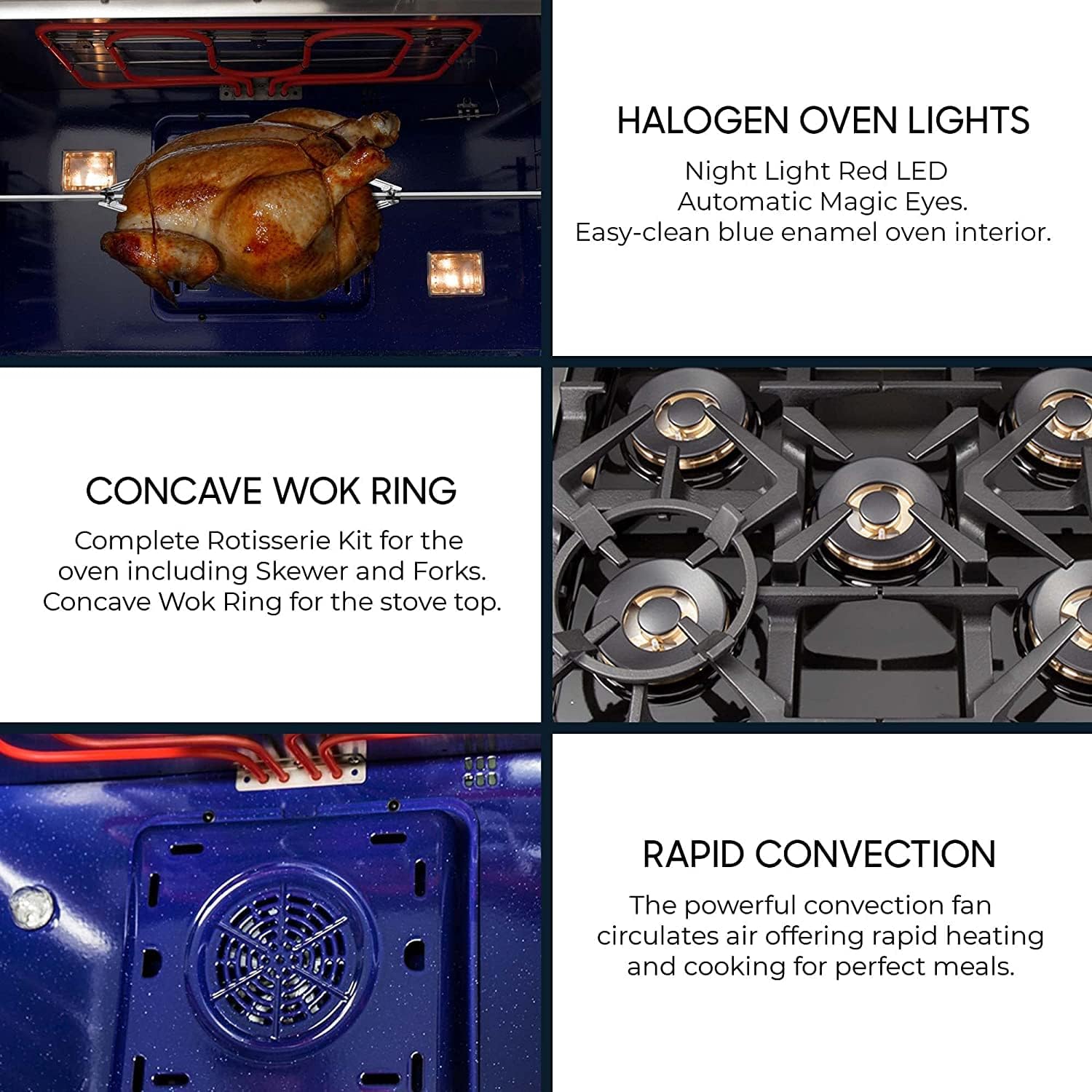 FORNO Capriasca Dual Fuel 30" Inch. Freestanding Range 5 Sealed Brass Burners Cooktop and 4.32 Cu. Ft. Electric Convection Oven - Stainless Steel