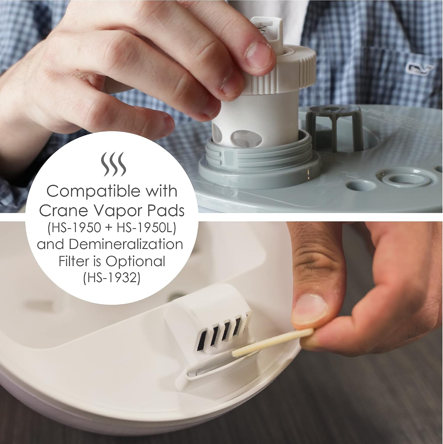 Crane Droplet Ultrasonic Small Air Humidifiers for Bedroom and Office, 0.5 Gallon Cool Mist Humidifier for Plants and Home, Humidifier Filters Optional, Blue and White