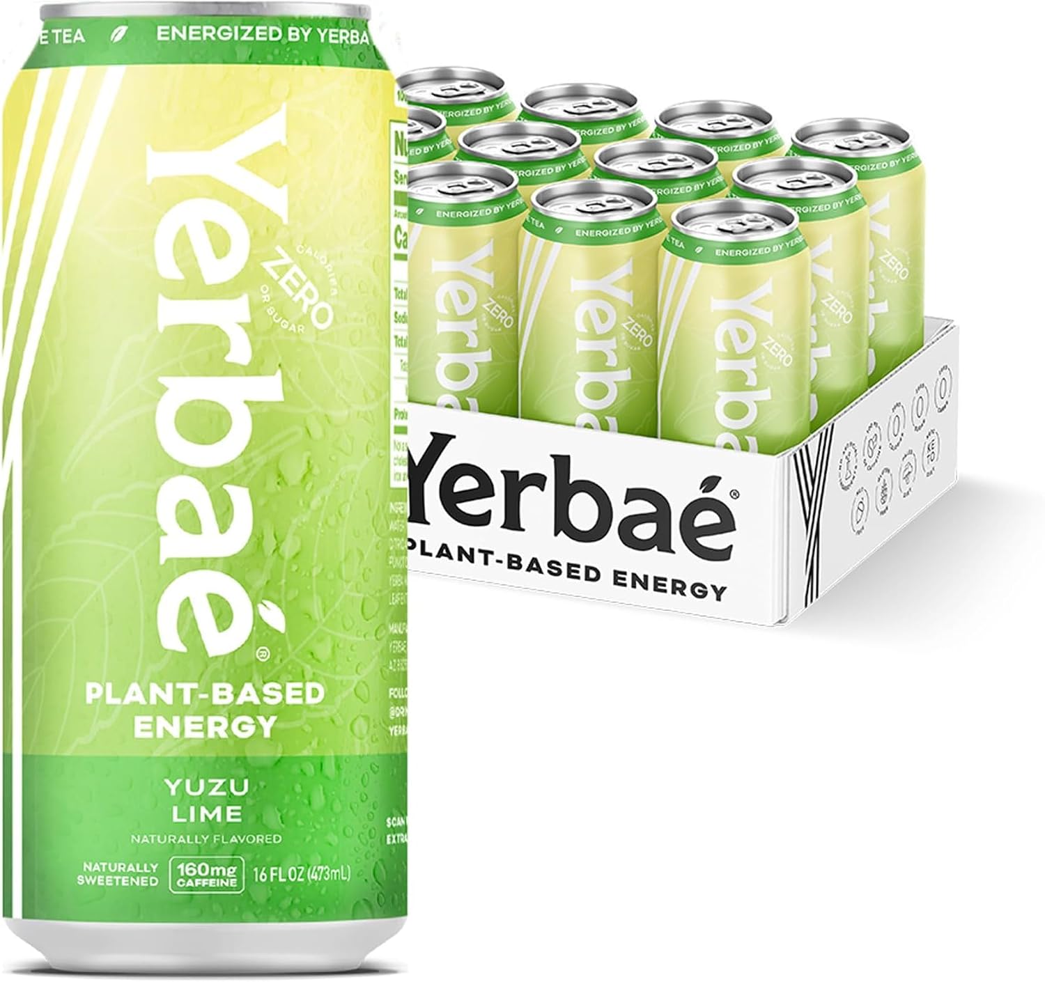 Yerbaé Energy Seltzer - Variety Performance Pack. No Sugar/Calories/Carbs. Energized by Yerba Mate Naturally Caffeinated Plant-Based, Healthy Alternative to Coffee/Sugary Sodas, Pack of 12, 12oz cans