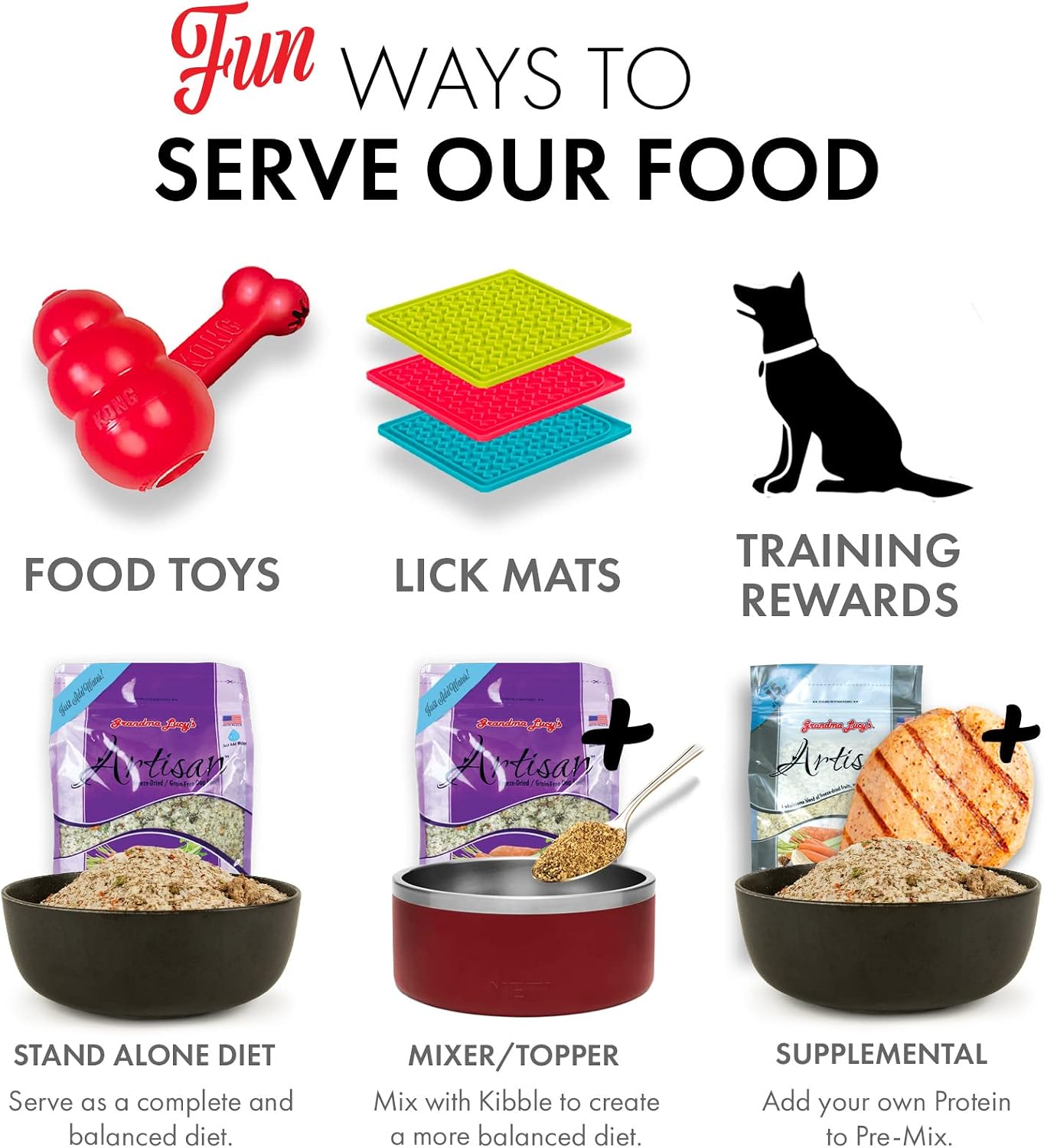 Grandma Lucy's Artisan Dog Food, Grain Free and Freeze-Dried - Artisan Chicken, 10Lb Bag