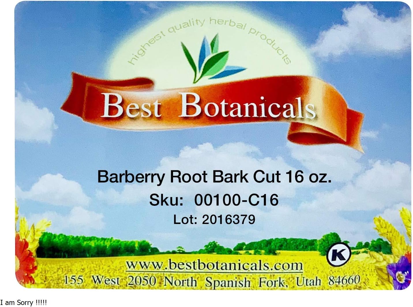 Barberry Root Bark Cut 16 oz.