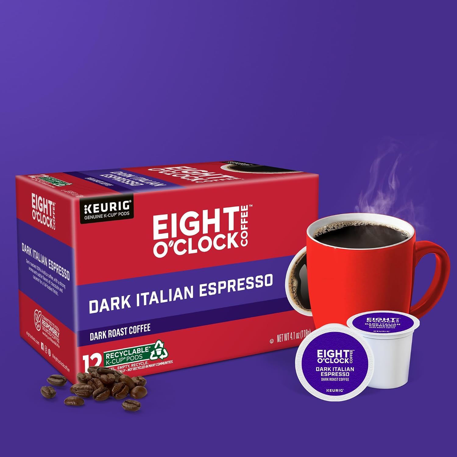 Eight O'Clock Coffee The Original, Single-Serve Keurig K-Cup Pods, Medium Roast Coffee Pods, 72 Count