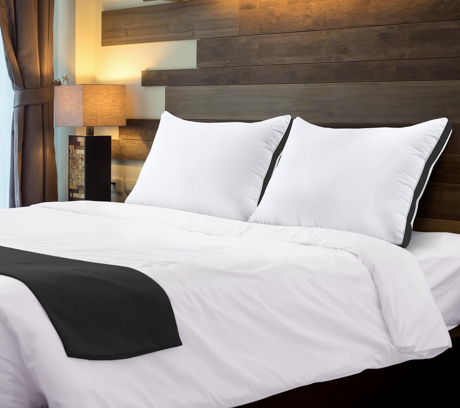 Utopia Bedding Gusset Bed Pillow, Hotel Pillows King Size Set of 2, White