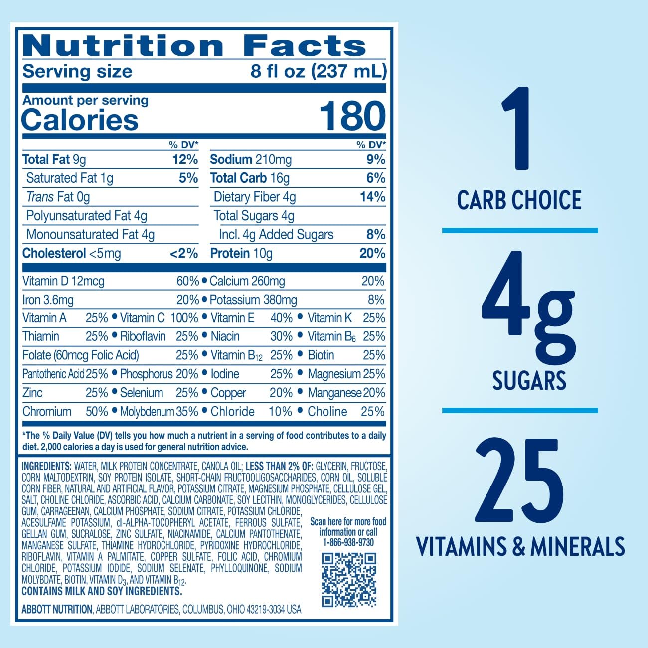Glucerna Original Nutrition Shake to Support Blood Sugar Management | Diabetes Care Shake, 10g Protein, Ready-to-Drink Meal or Snack Replacement for Adults, 180 Calories, Vanilla, 24 Pack