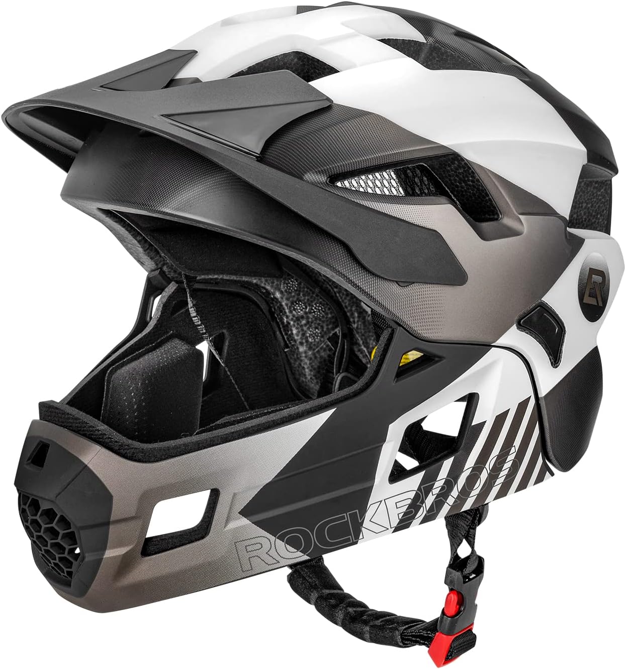ROCKBROS Kids Full Face Bike Helmet Lightweight Detachable MTB Helmet
