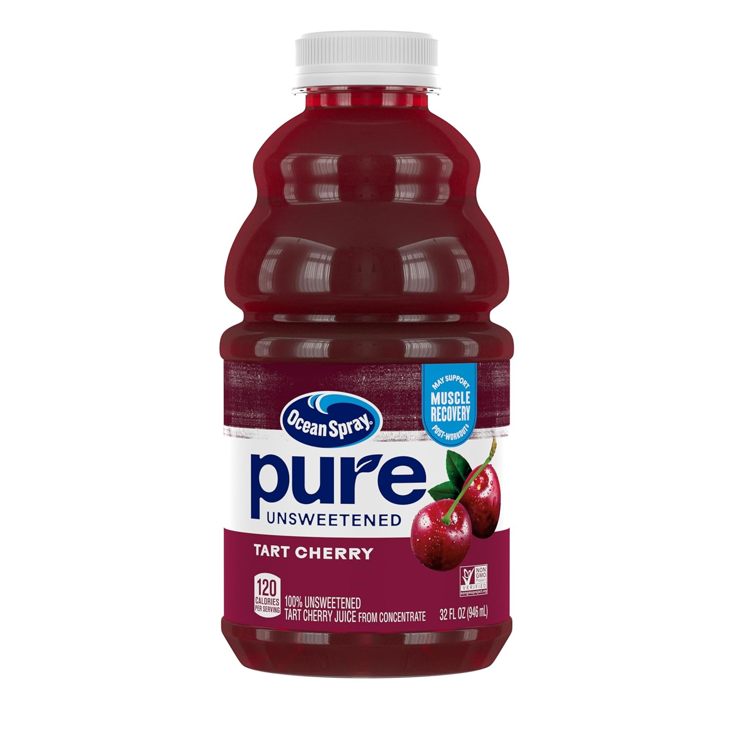 Ocean Spray® Pure Unsweetened Tart Cherry, 100% Tart Cherry Juice, 32 Fl Oz Bottle