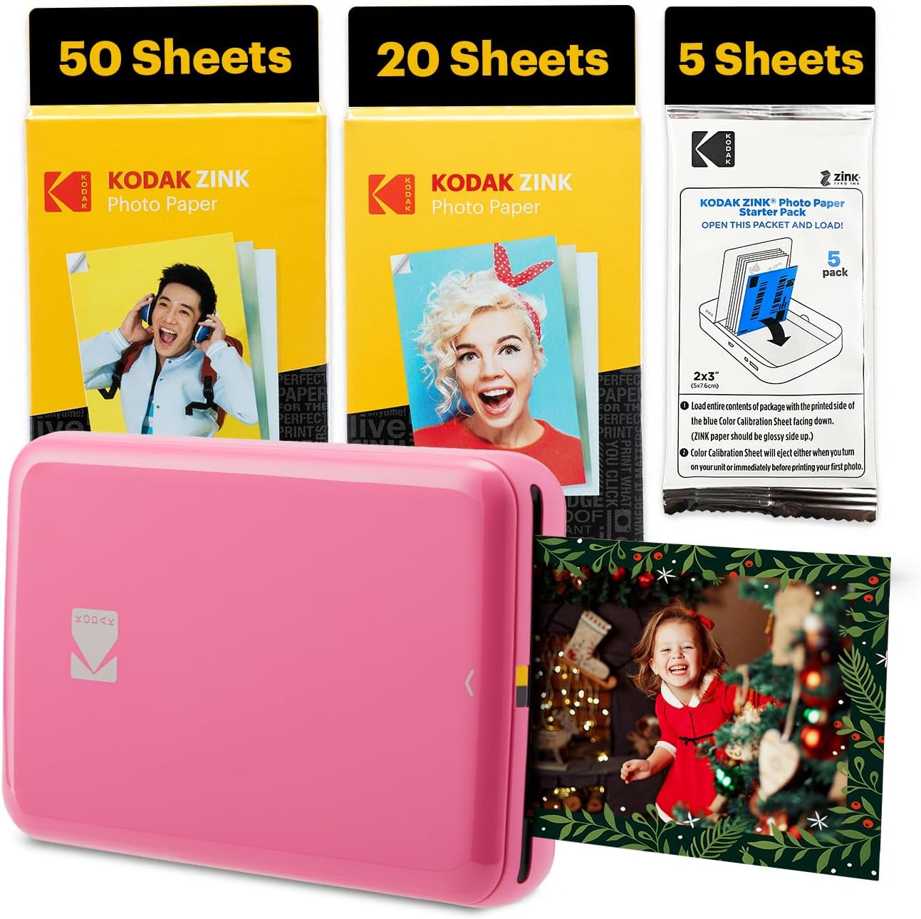 KODAK Step Instant Smartphone Photo Printer, Portable Mini Color Wireless Mobile Printer, Zink 2x3” (5.1x7.5 cm) Sticky-Back Photos
