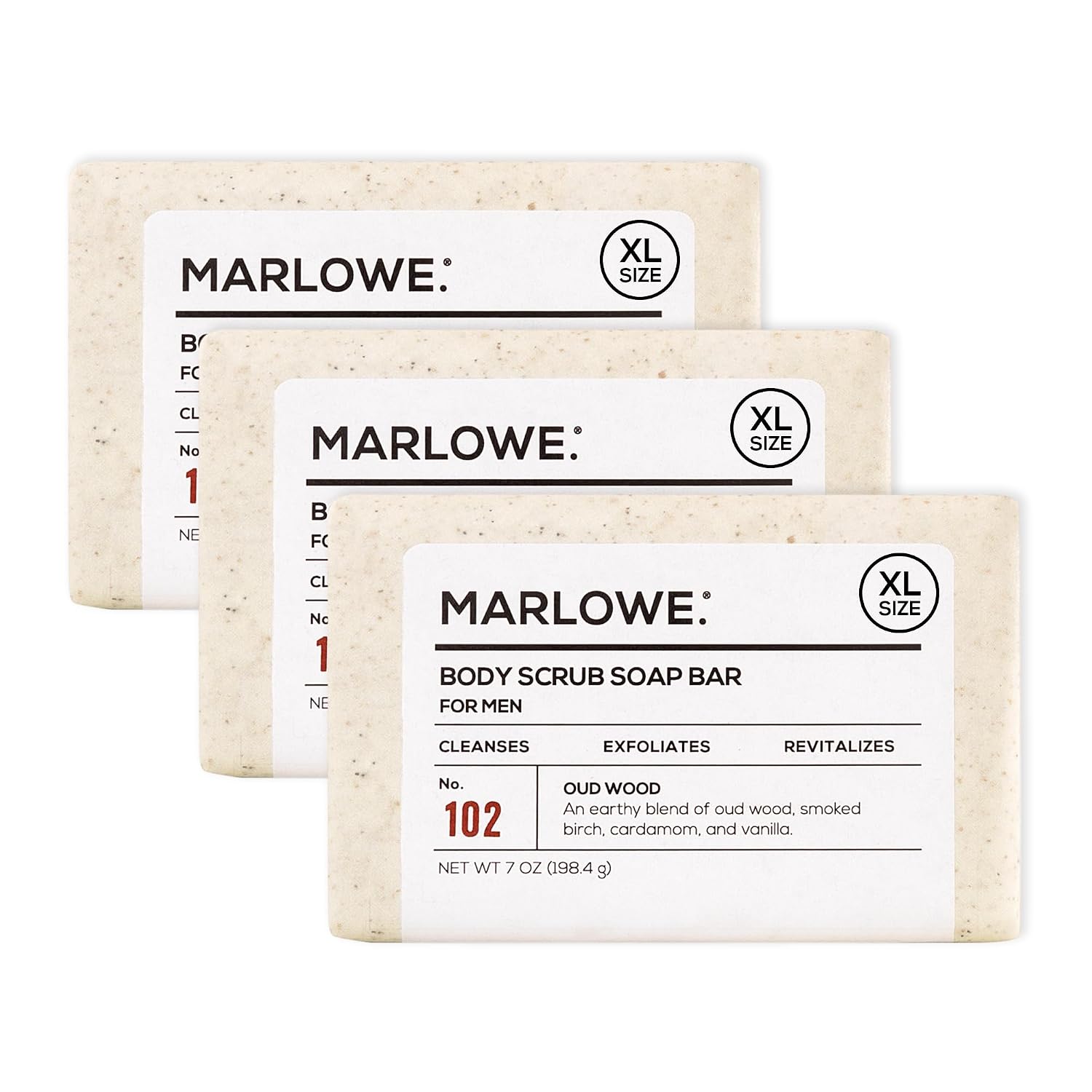 MARLOWE. Body Scrub Soap, Exfoliating Soap Bar, Sage + Fir, 7 oz | Scrub Soap Bar that deeply cleanses and exfoliates while buffing away rough, dry skin. Original Sage + Fir scent.