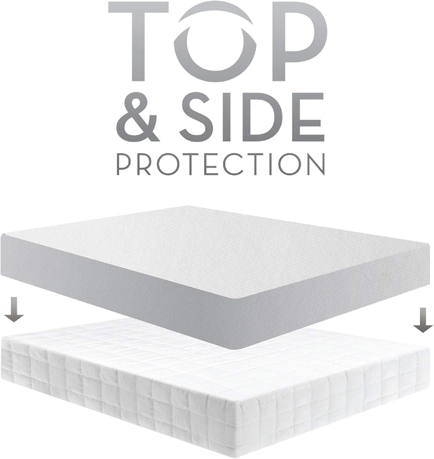 MALOUF Sleep TITE Hypoallergenic 100% Waterproof Protector-15-Year Warranty-Vinyl Free Mattress Protector, Queen, White