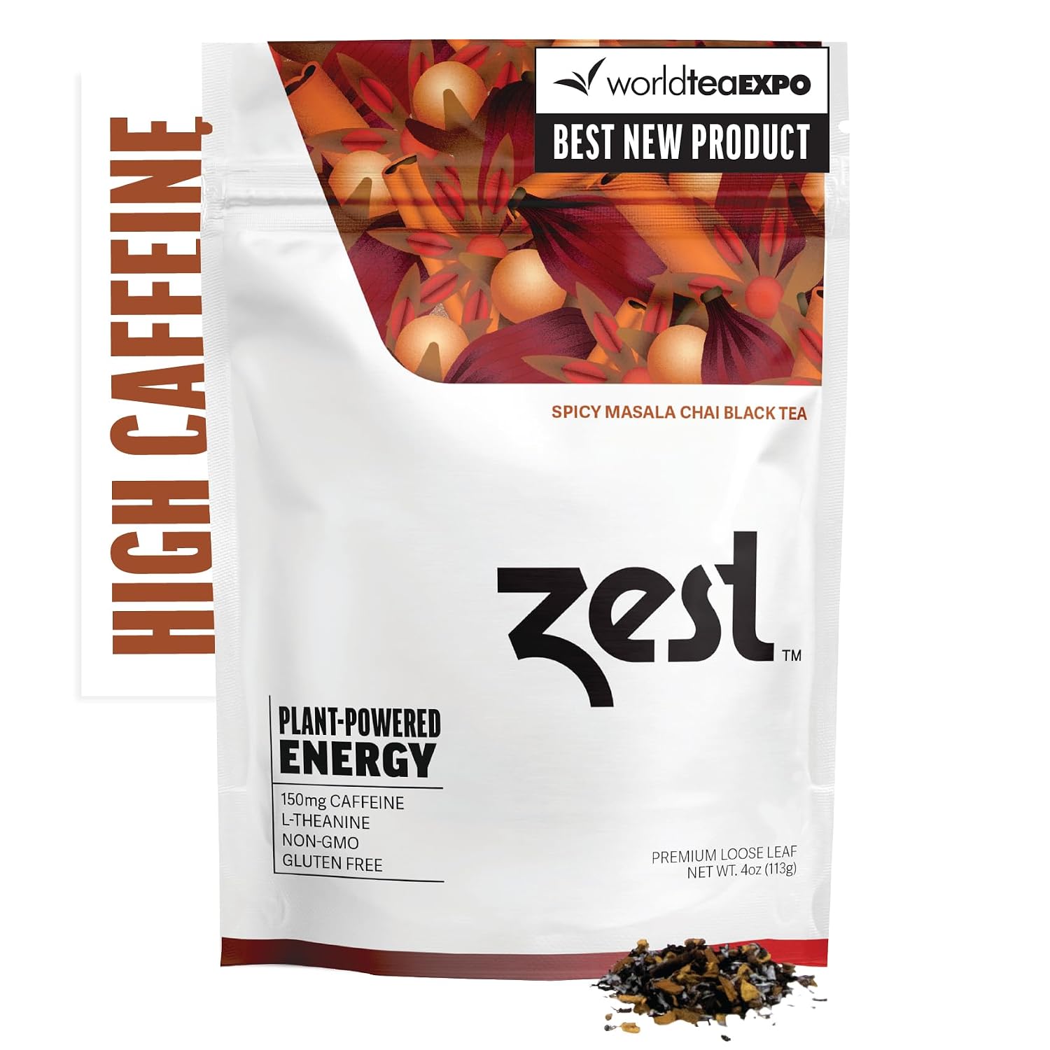 Zest Energy Green Tea – Pomegranate Mojito High Caffeine Tea Bags for Focus & Morning Energy – Natural Caffeinated Tea with 135mg Caffeine – Coffee Substitute – 20Ct Pack, Non-GMO & Keto Friendly