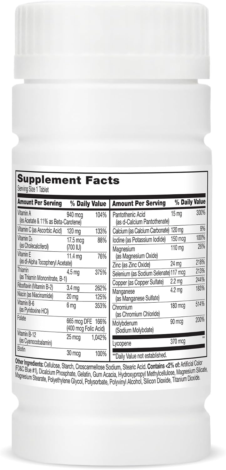21st Century One Daily Men's 50+ Tablets, 100 Count | Complete Daily Multivitamin, Compare VS. One A Day® Men's 50+, Men Over 50 with Memory, Complete Nutrition for Men 50 Plus