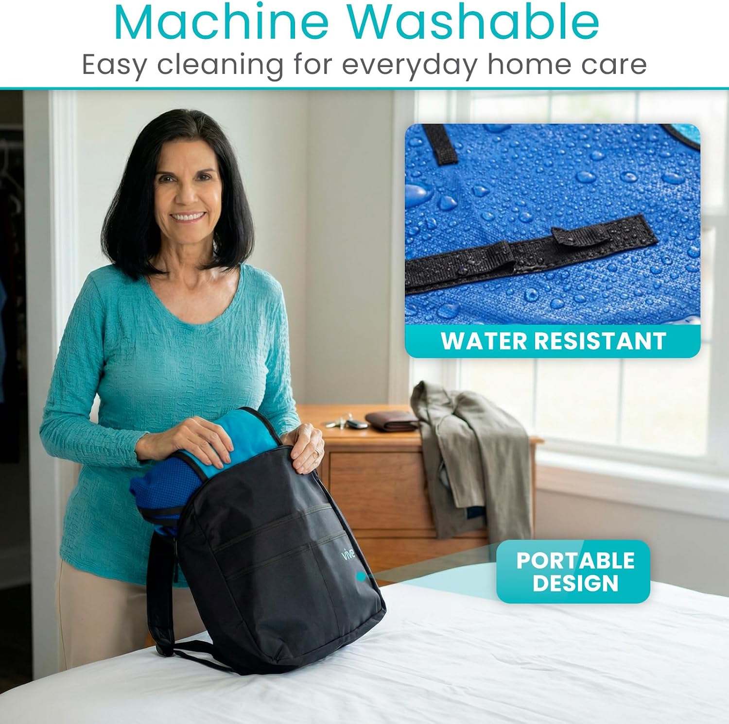 Vive Patient Lift Sling - Mesh Transfer Sling for Showering & Home Use | Full Body Hoyer Lift Pad for Elderly, Disabled