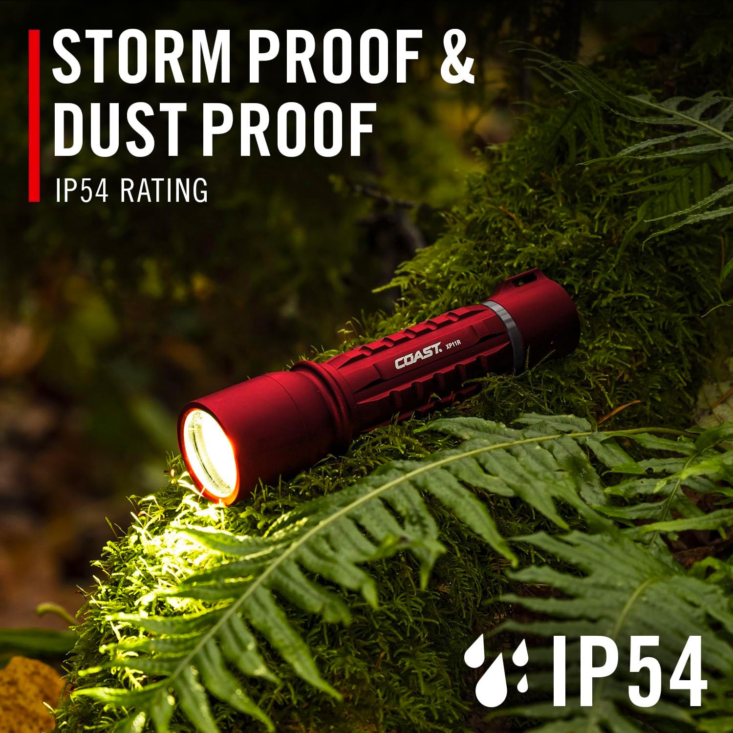 Coast XP11R 2600 Lumen USB-C Rechargeable LED Flashlight with Slide Focus and Pure Beam Focusing Optic, 4 Light Modes, Black