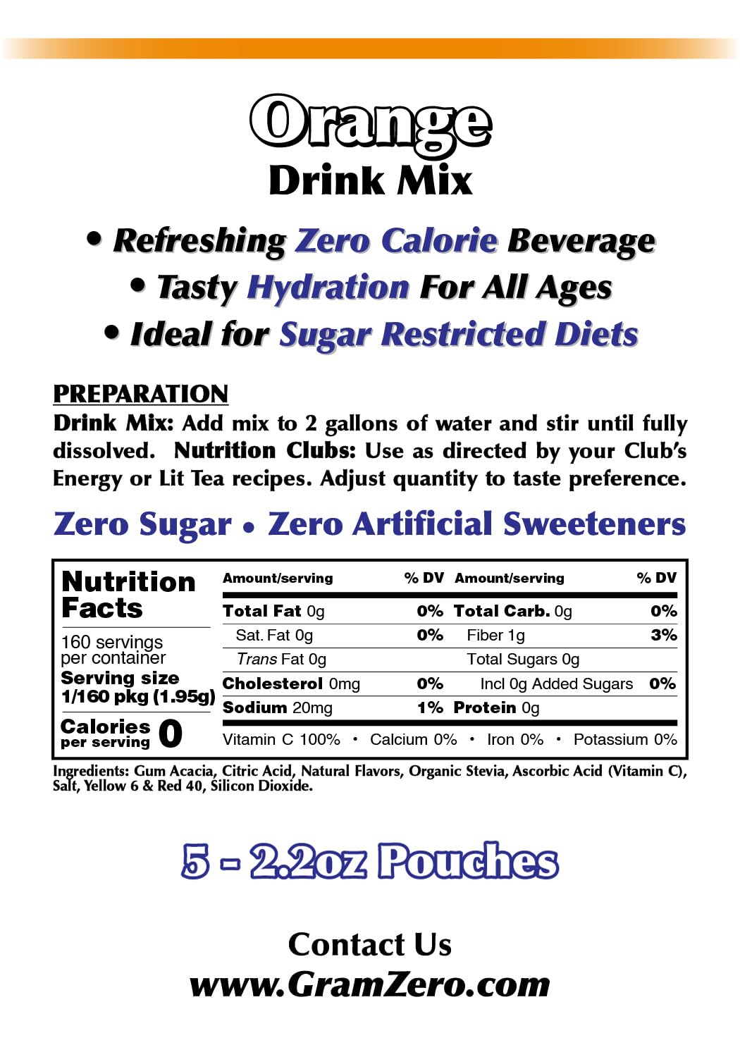 GramZero Grape Sugar Free Drink Mix Sports Pack, Great For Nutrition Club Loaded Teas, Zero Calorie, Stevia Sweetened