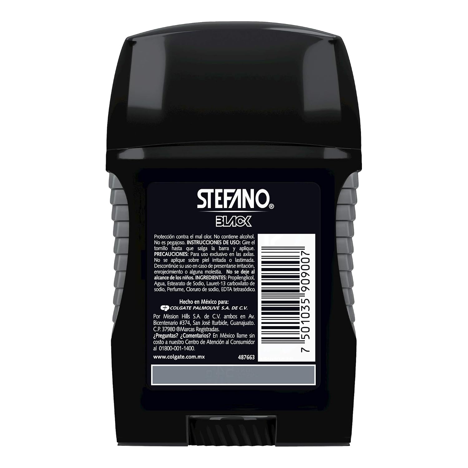 Stefano Stick Deodorant for Men 2.5oz, Desodorante Estefano Barra 60gr (Black)