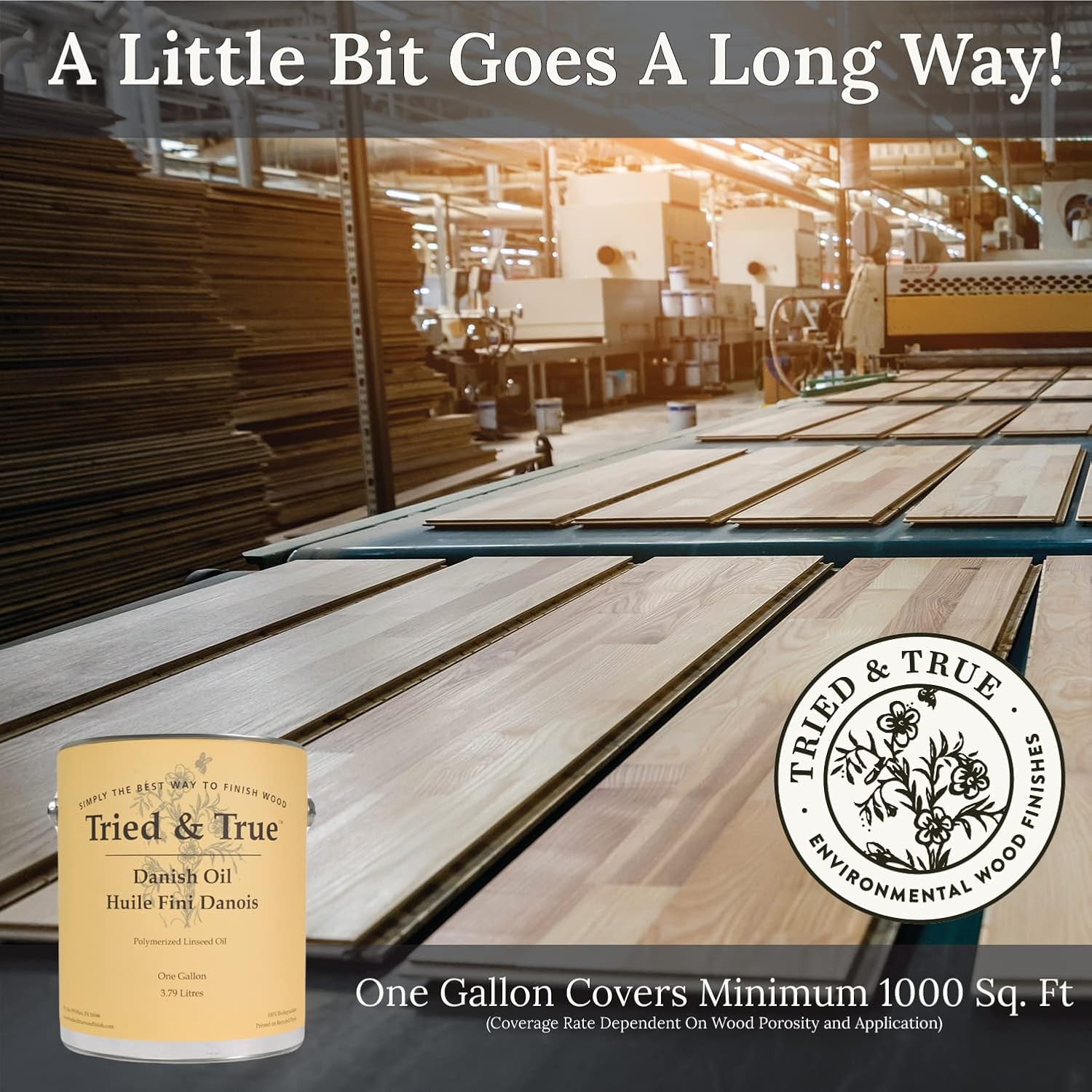 Tried & True Danish Oil, Pure Polymerized Linseed Oil Wood Finish, Pint | Ideal for Furniture, Rustic Pieces, & Priming Wood for Other Oil or Epoxy-Based Products, Food Safe, Simple, Fast Curing