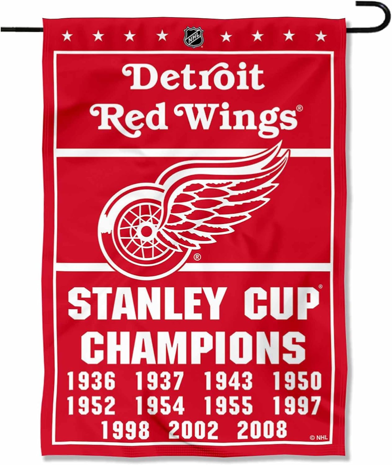 WinCraft Detroit Red Wings 11 Time Stanley Cup Champions Double Sided Garden Flag
