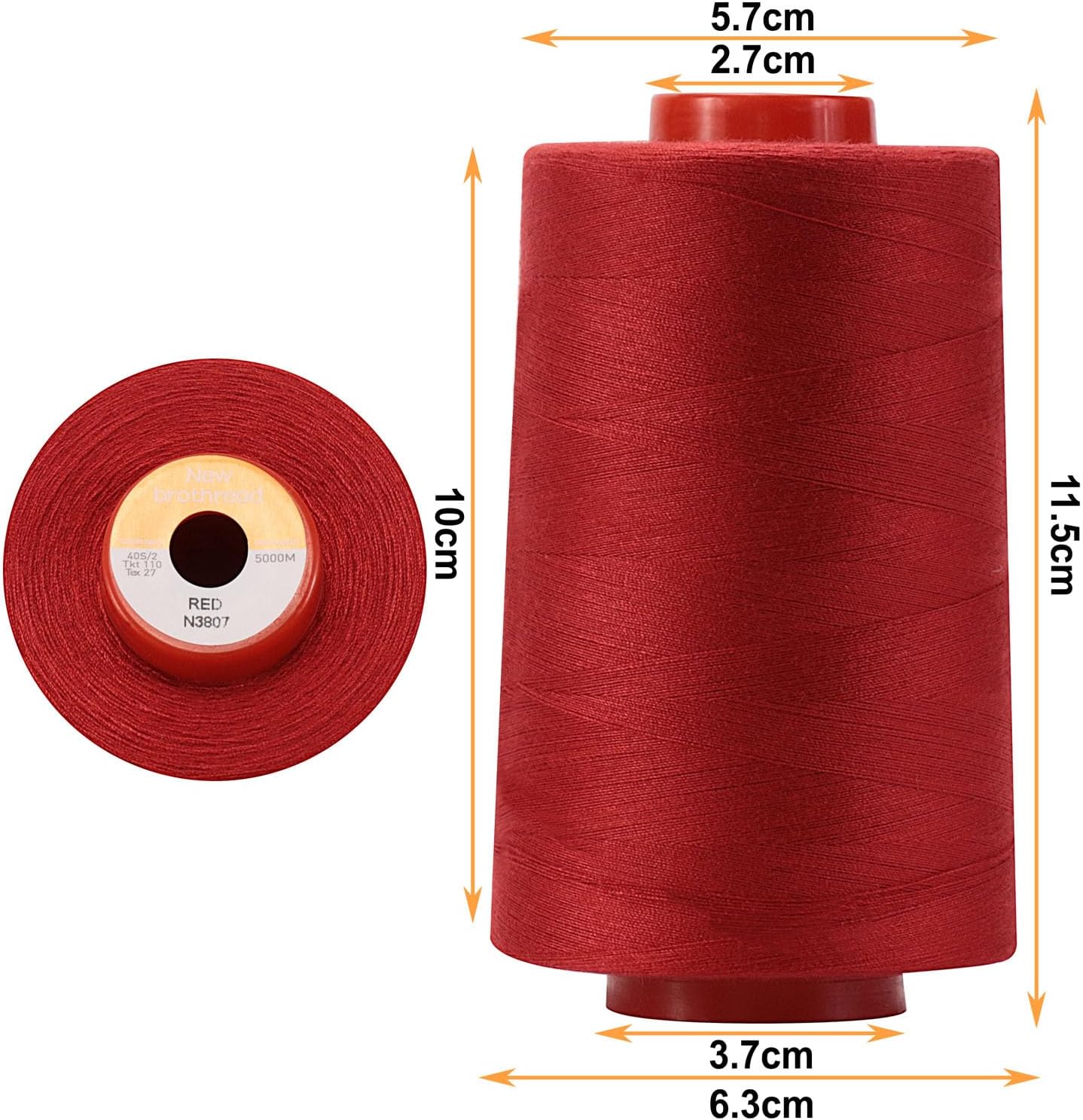 New brothread 4 Large Cones All Purpose Polyester Thread -Cream