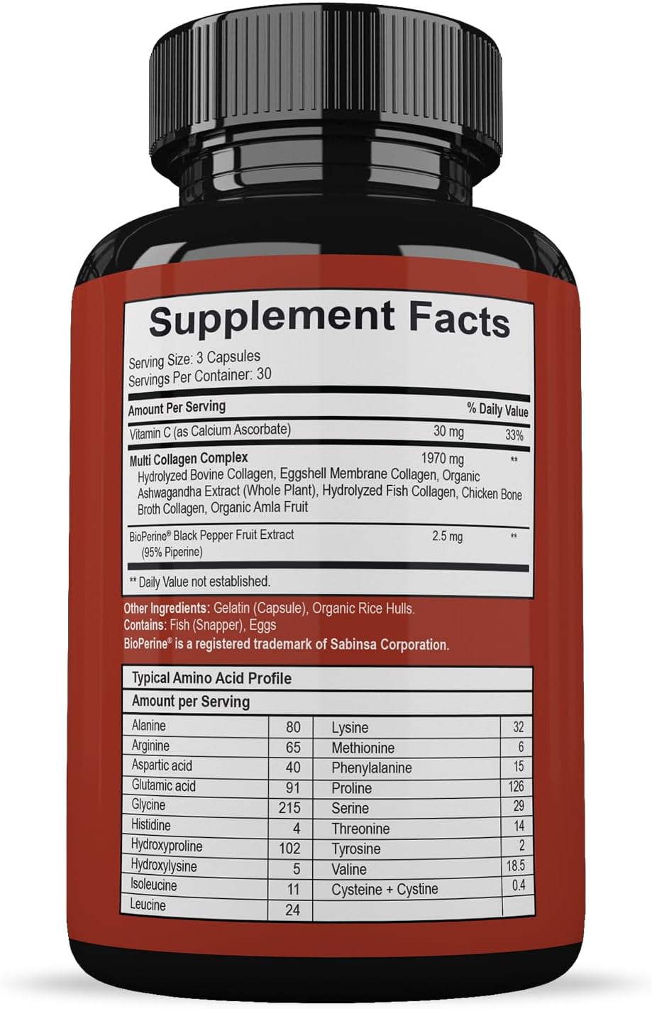 Wholesome Wellness Super-Absorb Multi Collagen Pills (Type I II III V X) Organic Herbs & Bioperine - Hair, Skin